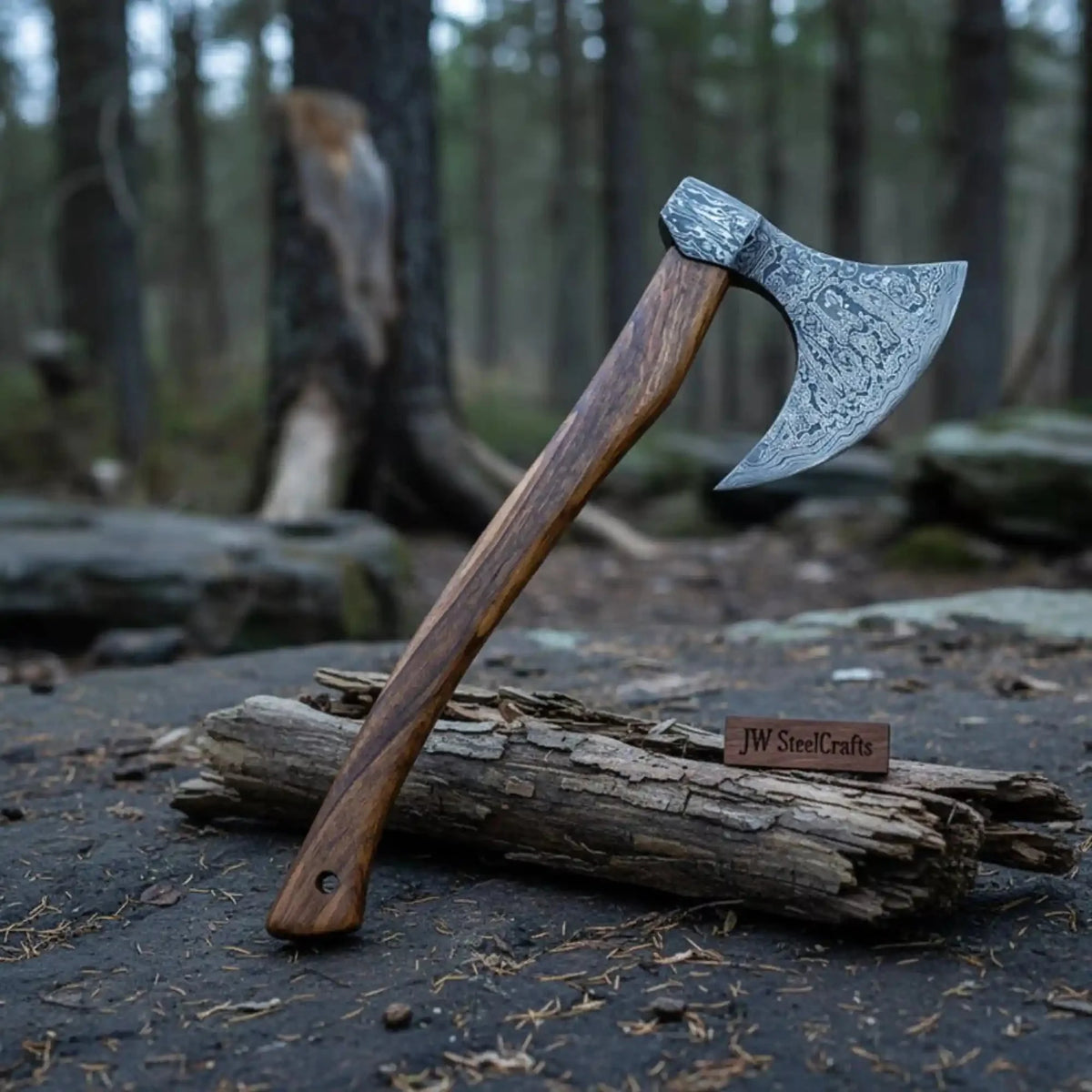 18"Inches Damascus Steel Axe Viking Axe Hatchet Axe Bearded Axe Tomahawk