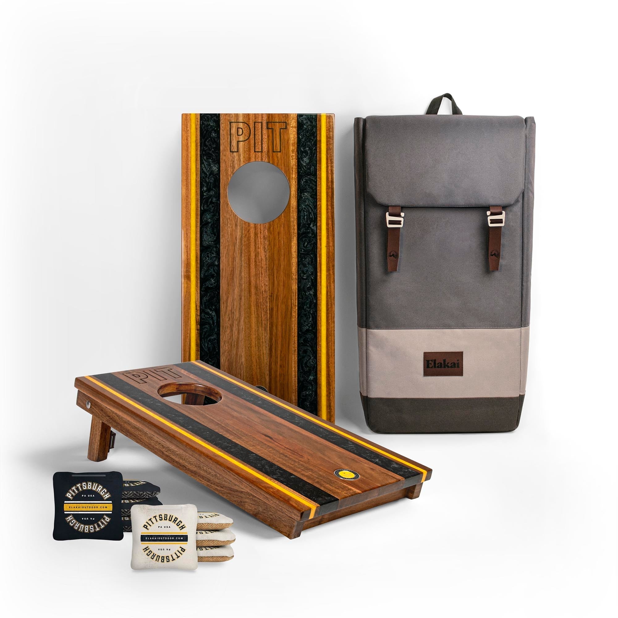 1ft x 2ft Gameday Teams Epoxy Resin Wood Compact Travel Cornhole Board Set