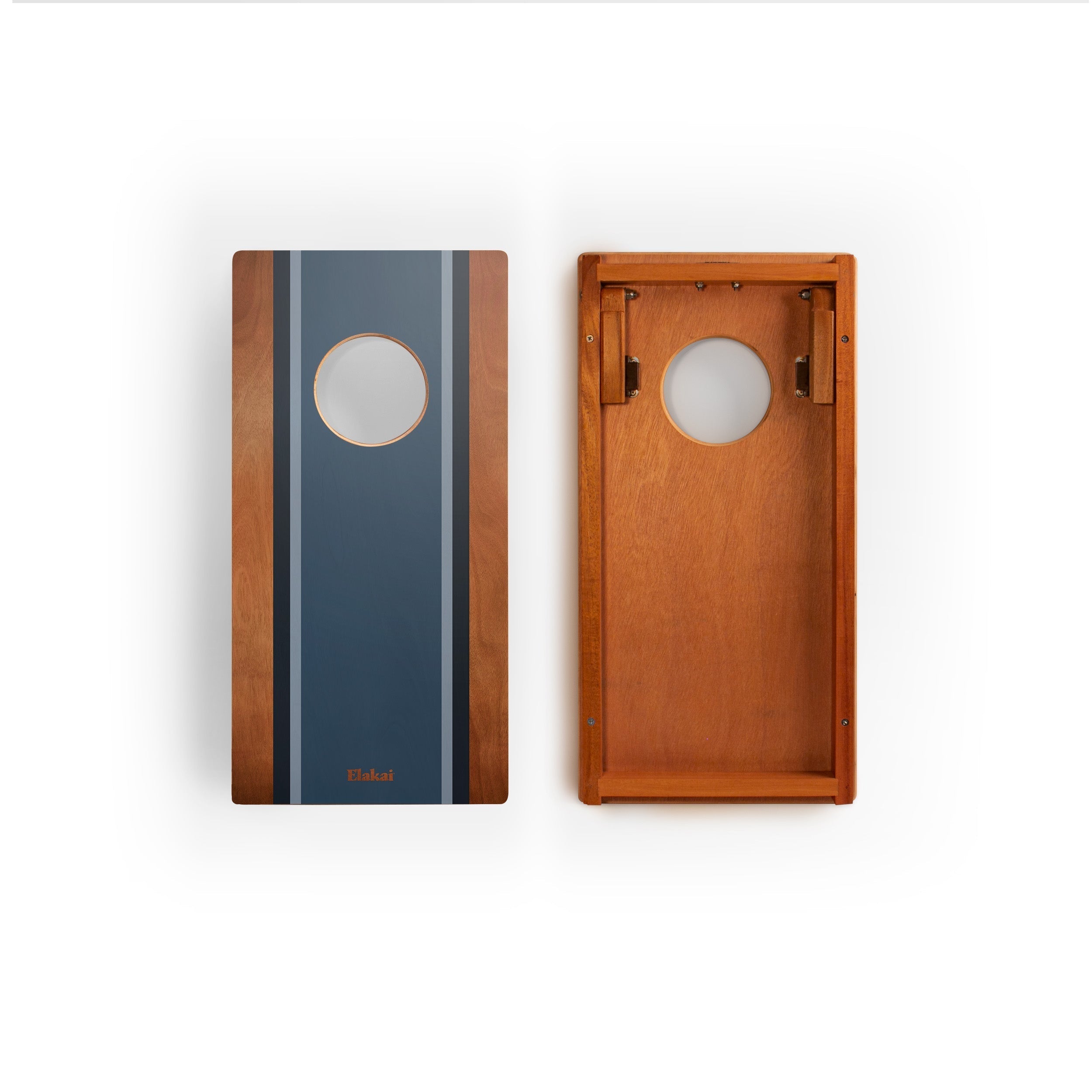 1ft x 2ft Graphic Wood Travel Cornhole Set | Classic Beach Stripes Collection