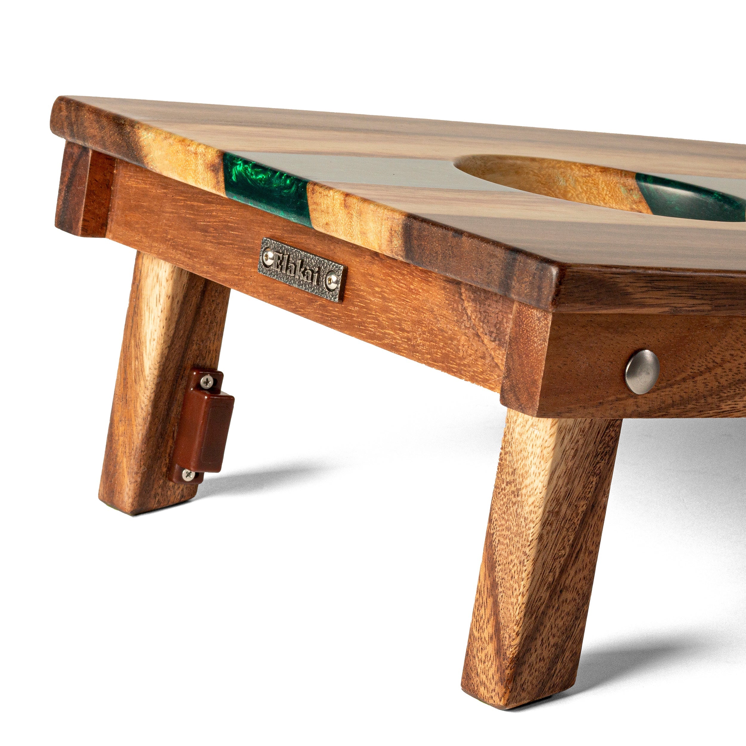 1ft x 2ft Resin & Wood Travel Cornhole Set | Live Edge River Collection