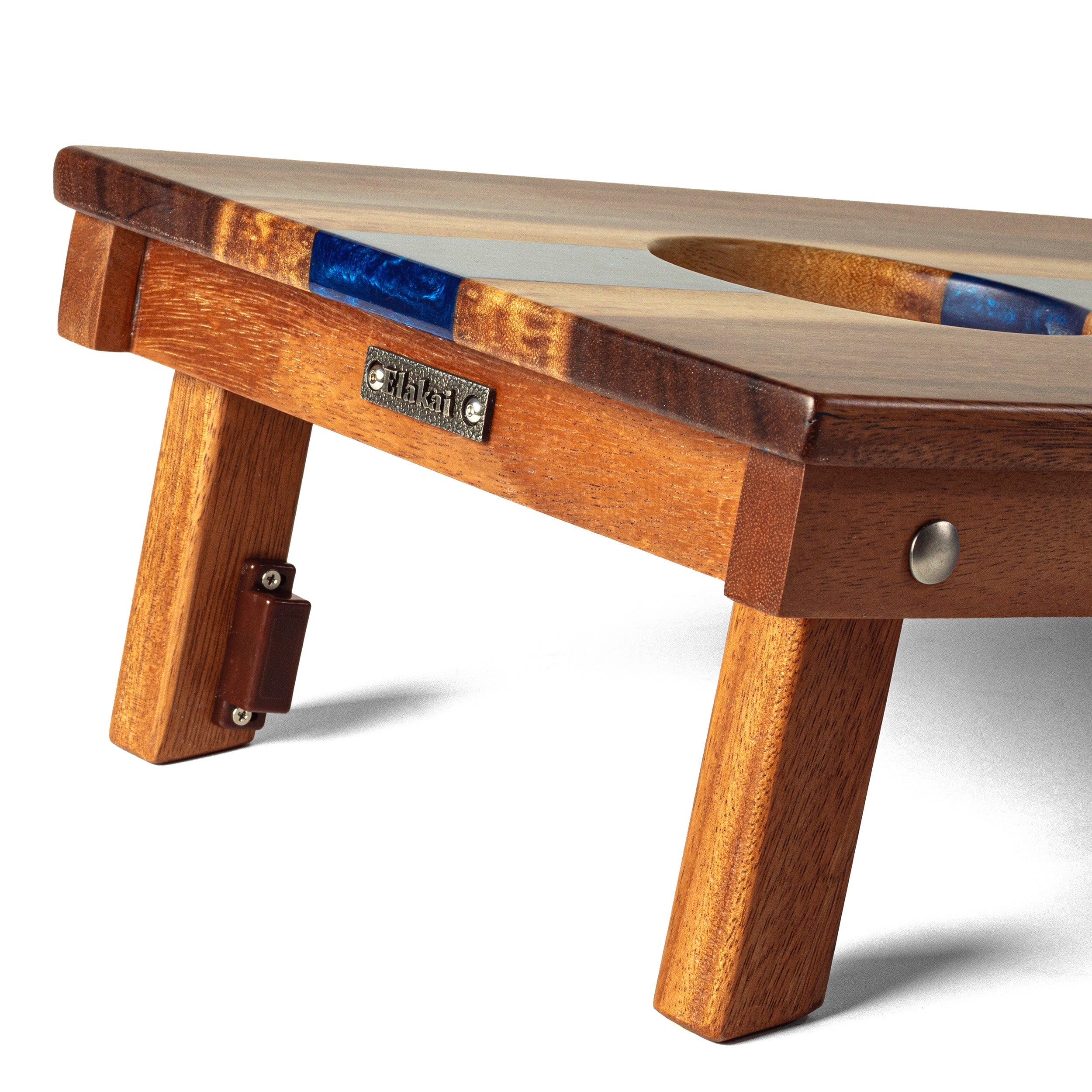 1ft x 2ft Resin & Wood Travel Cornhole Set | Live Edge River Collection