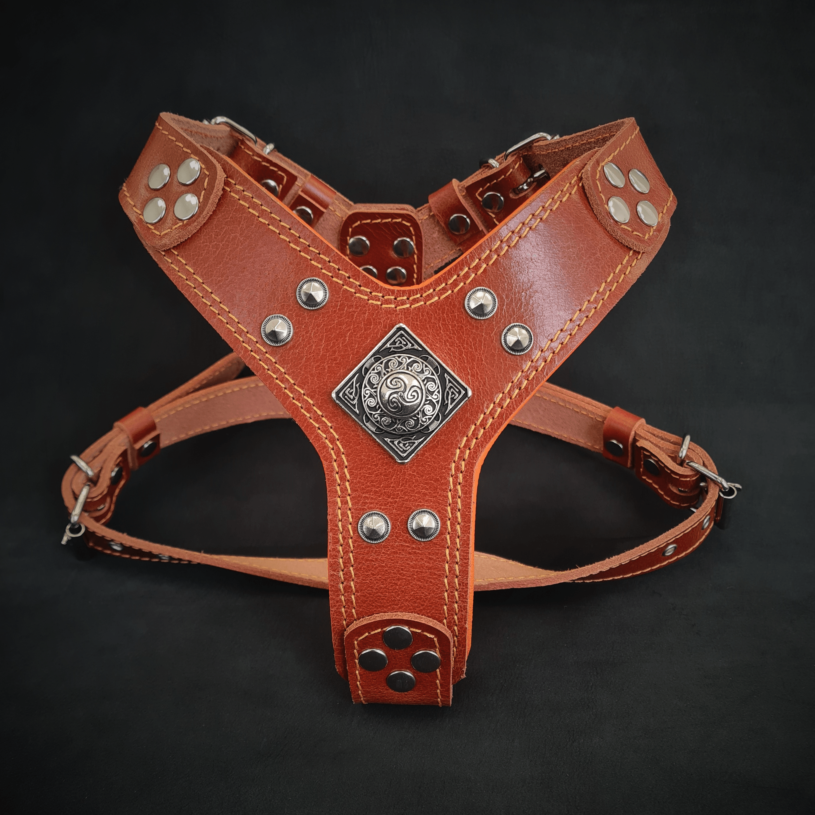 The "Eros" Dog Harness for Small to Medium Breeds. Brown