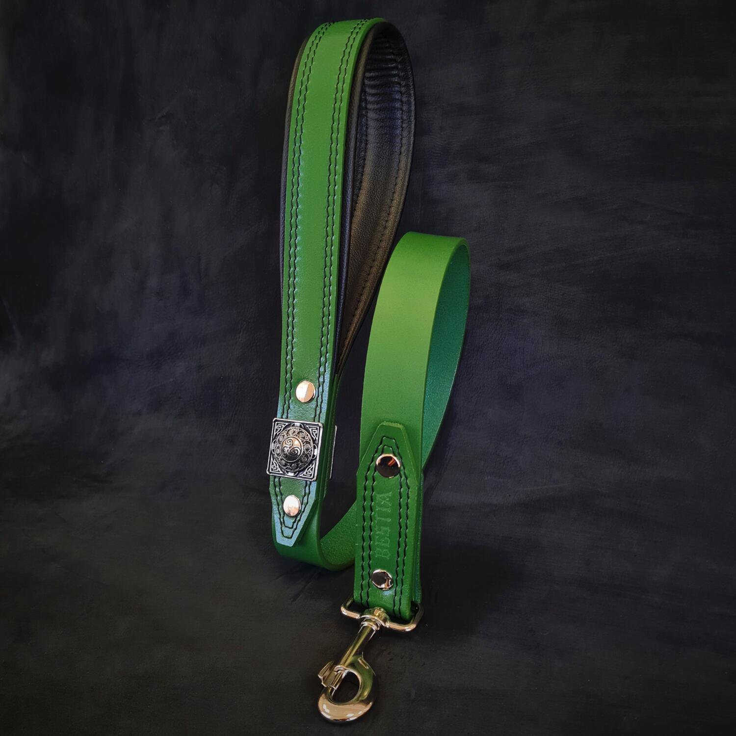 The "Eros" Dog Collar 2.5-inch Wide. Green