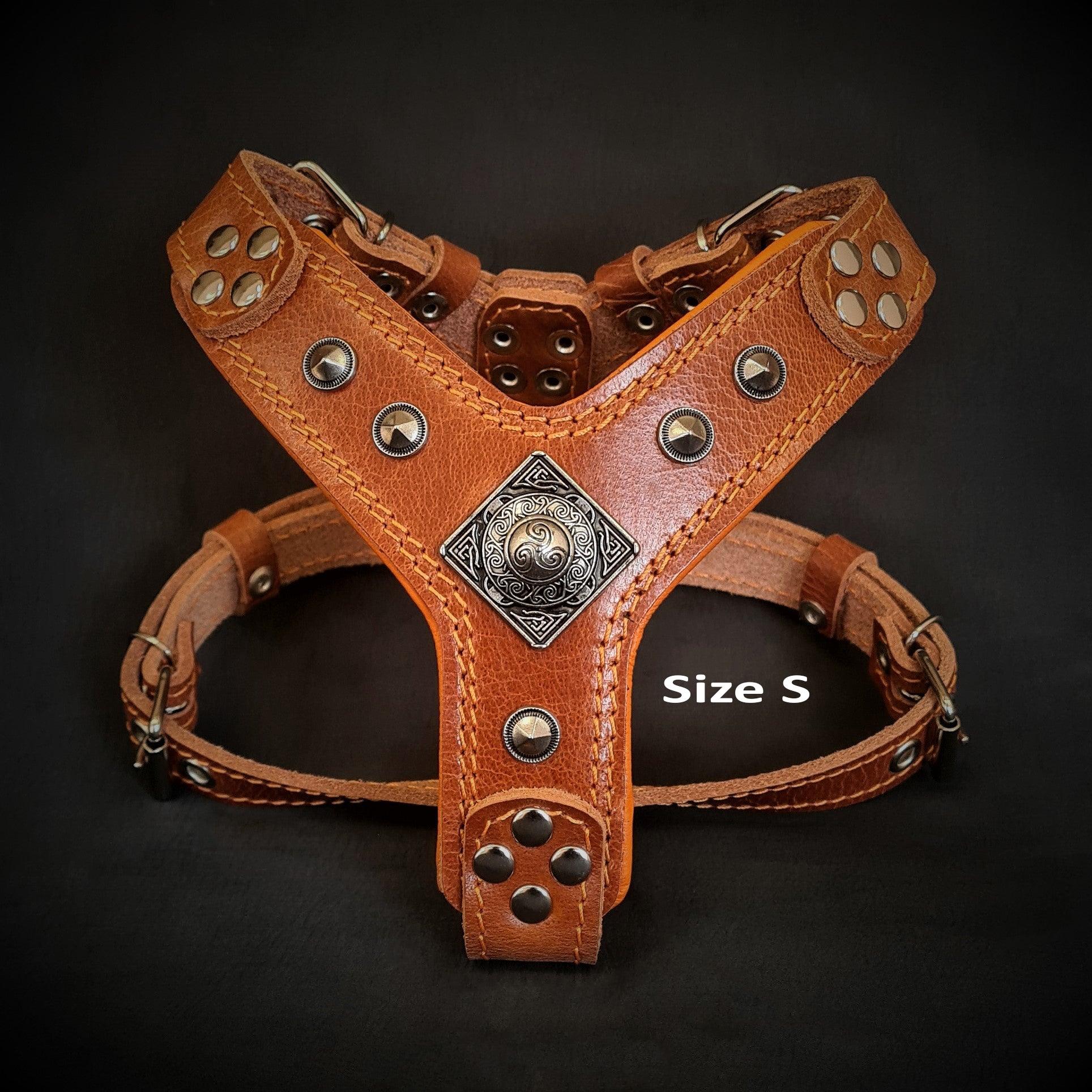 The "Eros" Dog Harness for Small to Medium Breeds. Brown