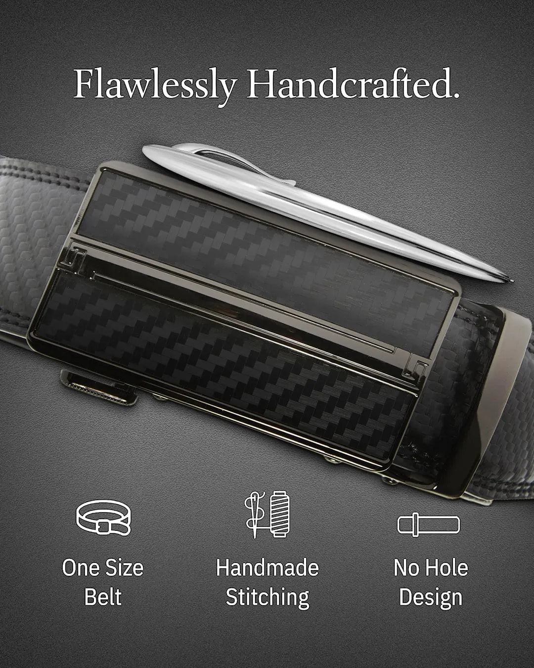 Microfiber Leather Ratchet Belt