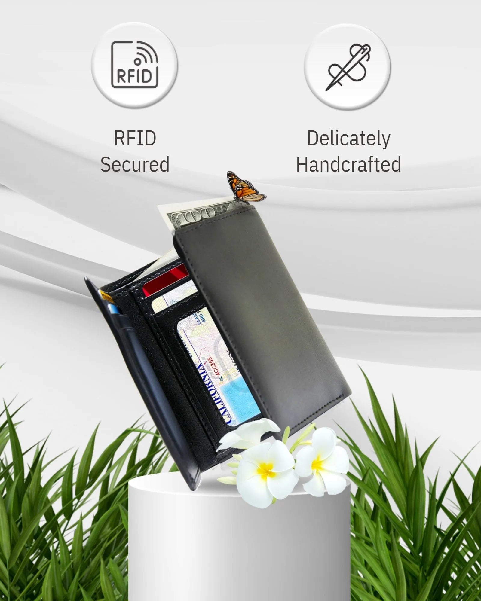 Vegan Trifold Wallet With ID Window