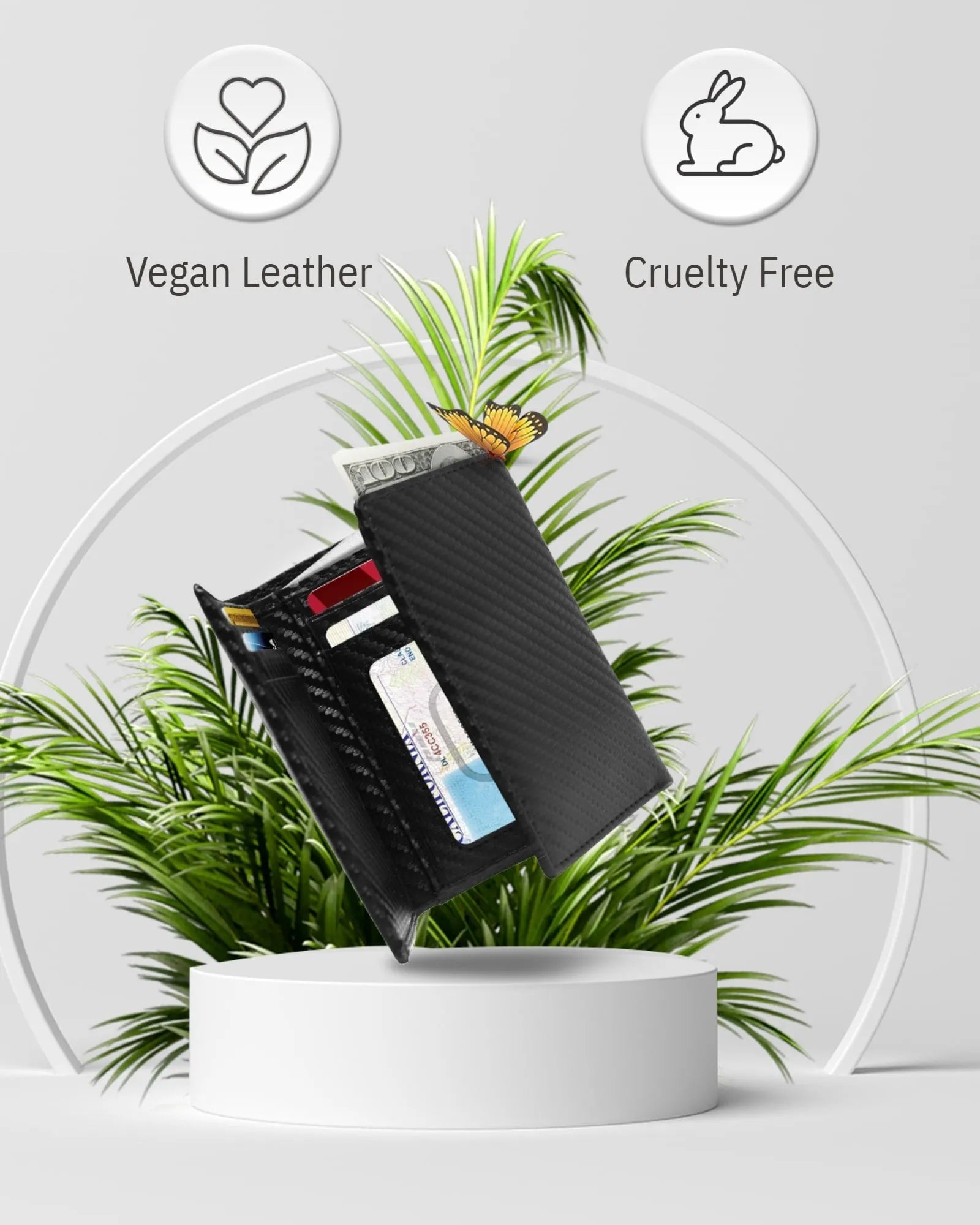 Vegan Trifold Wallet With ID Window