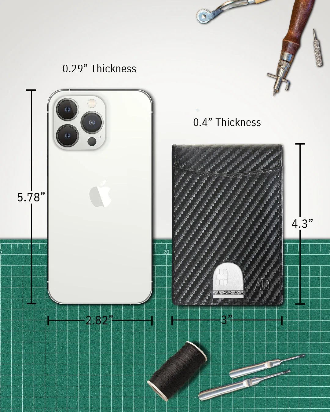 Leather Money Clip Bifold Wallet