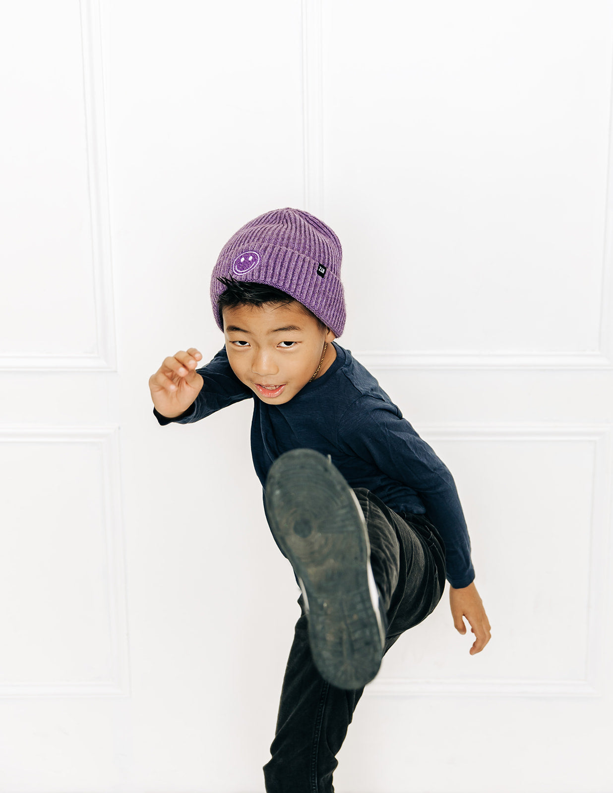 Cozy Smiley Face Knit Beanie