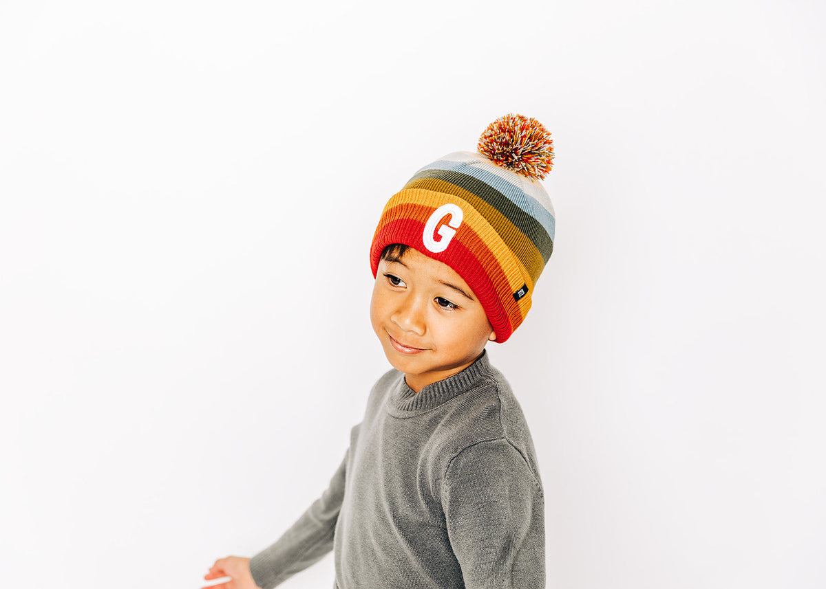Letter Pom Pom Hat
