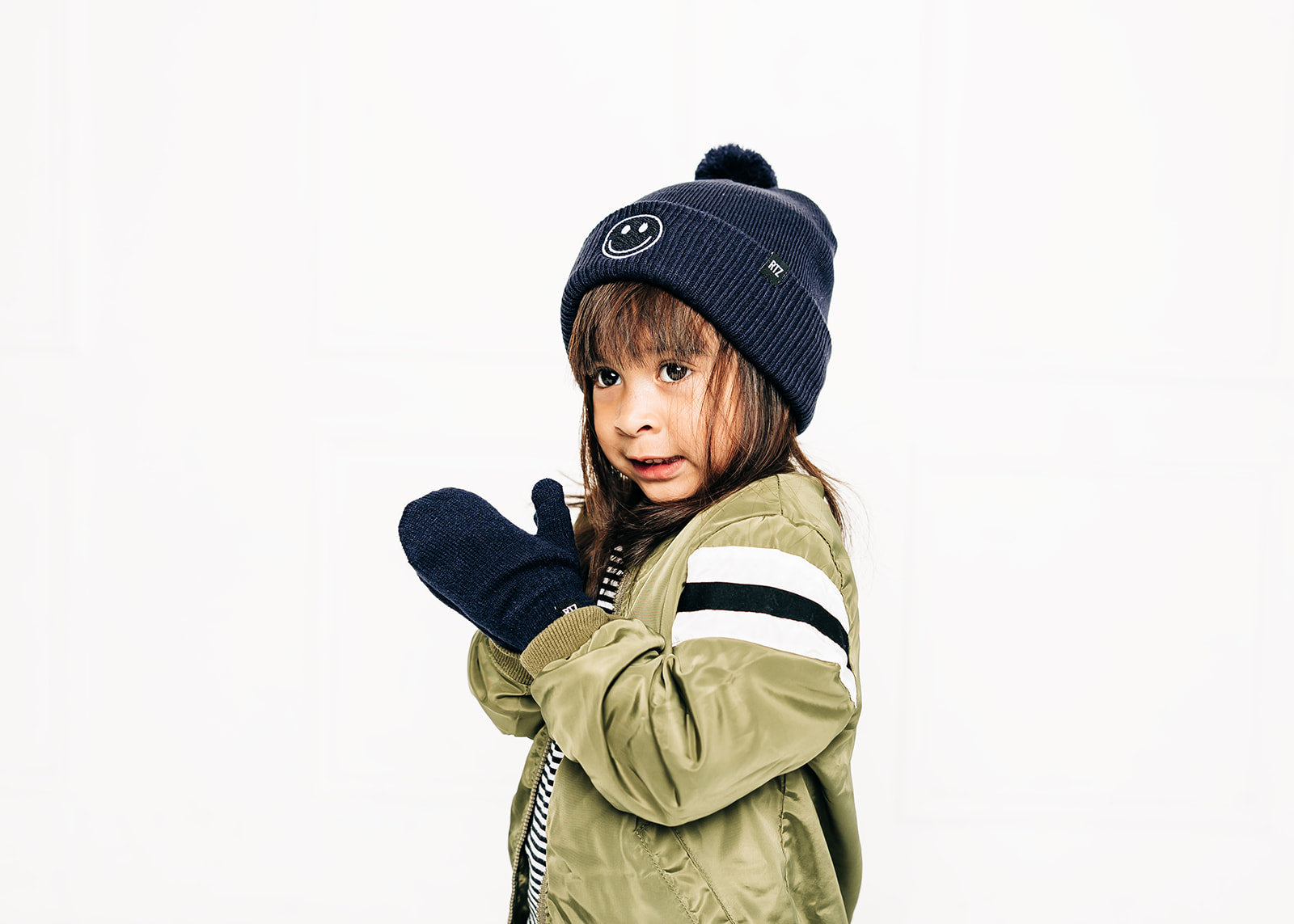 Smiley Pom Pom Beanie Hat