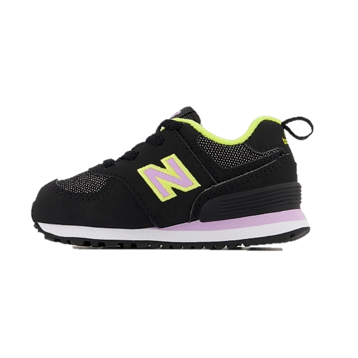 NEW BALANCE ID574FX2 574 BUNGEE LACE INF'S (Wide) Black Synthetic Running Shoes