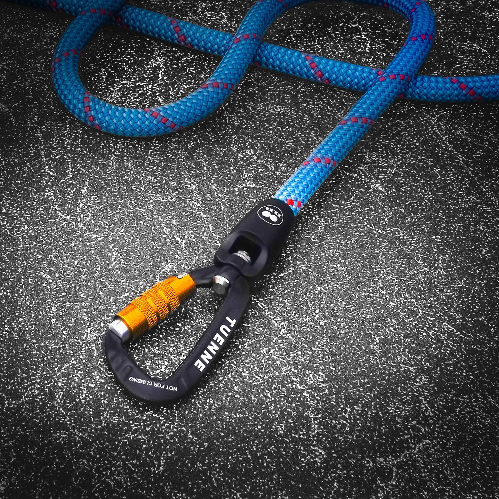 Rope Dog Leash with Auto-Locking Carabiner – 9.5mm Mammut Rope | Marine Blue | Tuenne