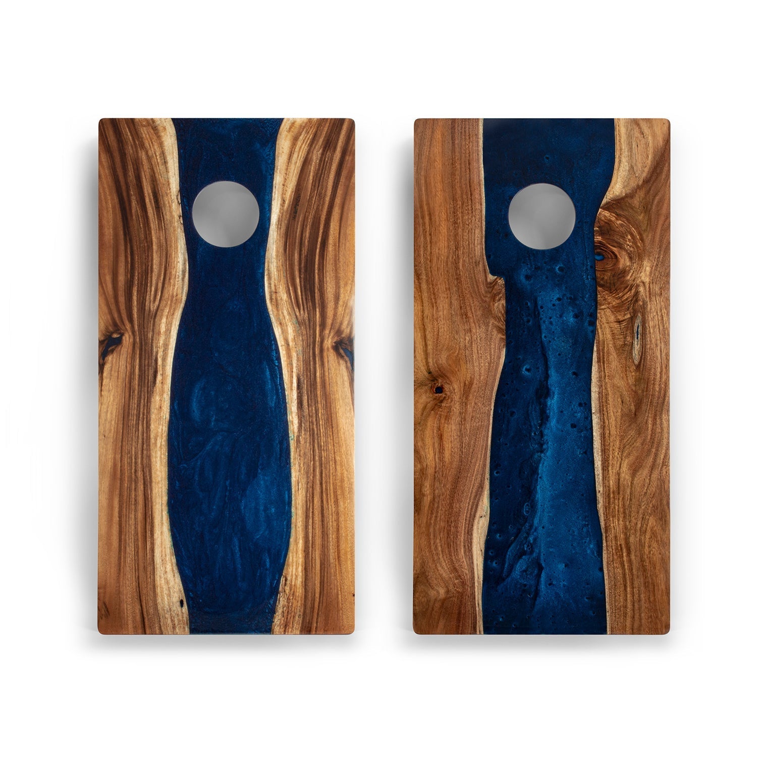 2ft x 4ft Resin & Wood Classic Cornhole Set | Live Edge River Collection