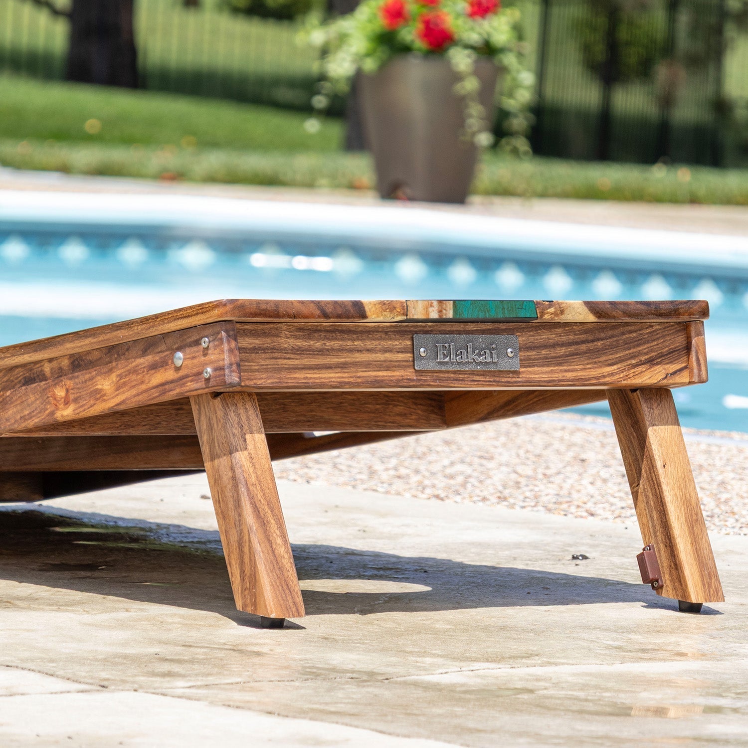 2ft x 4ft Resin & Wood Classic Cornhole Set | Live Edge River Collection