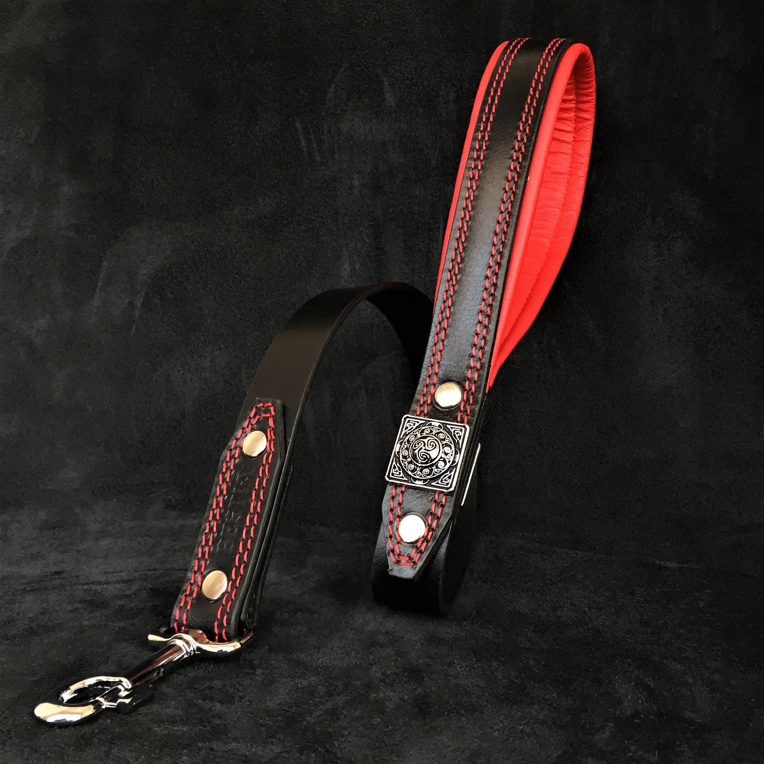 The "Eros" Dog Collar 2.5-inch Wide. Black & Red