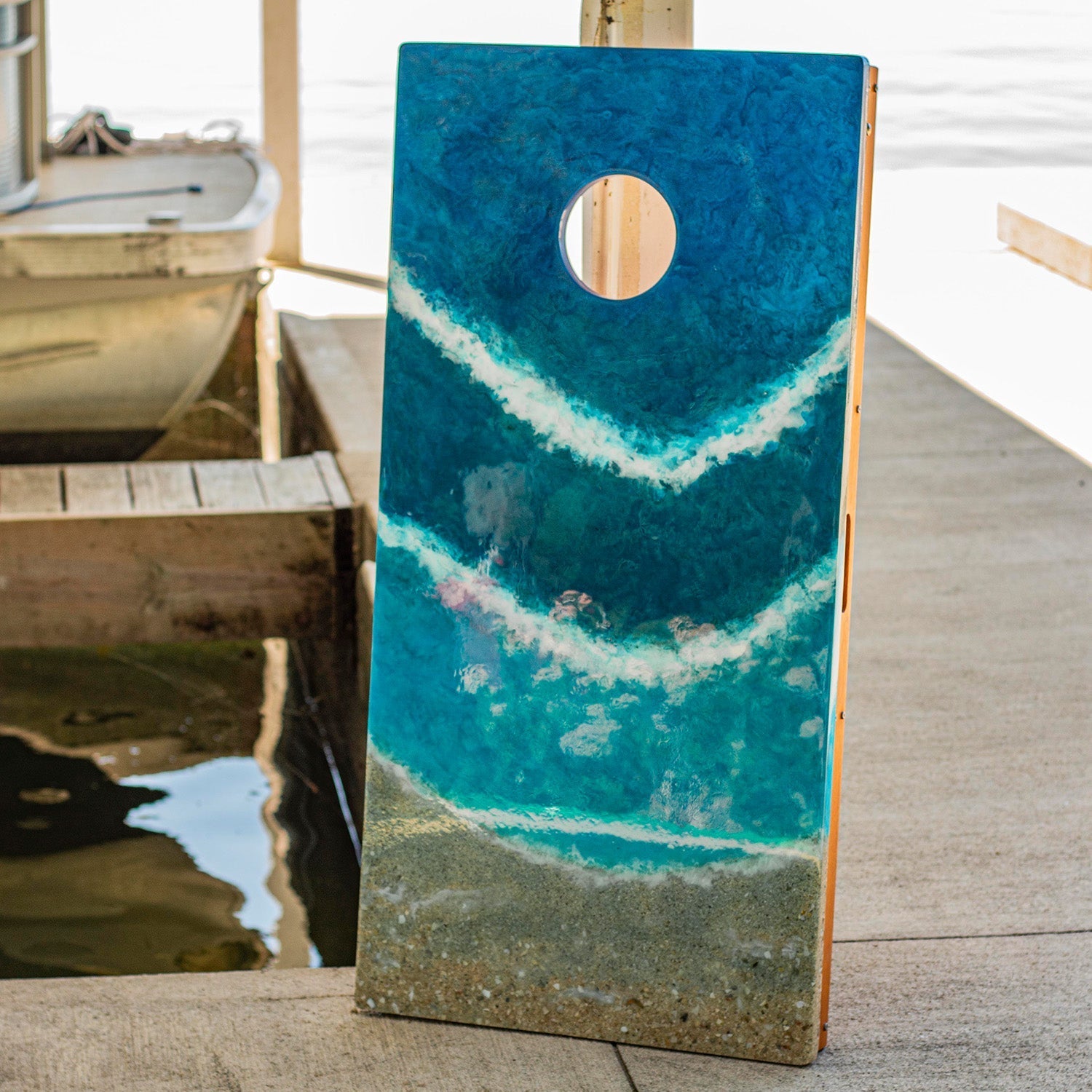 2x4 The Beach Epoxy Resin Cornhole Boards