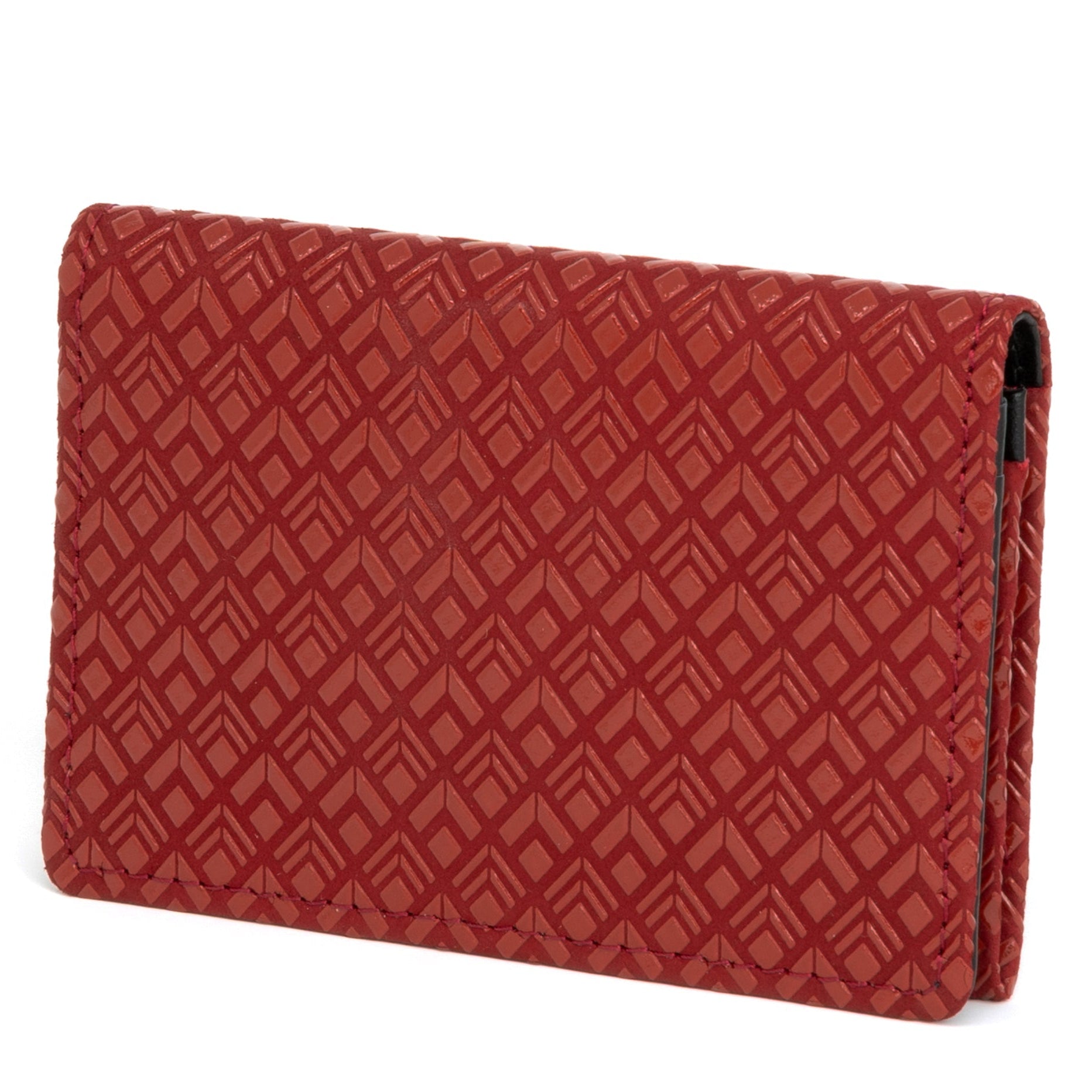 Red textured wallet on a white background