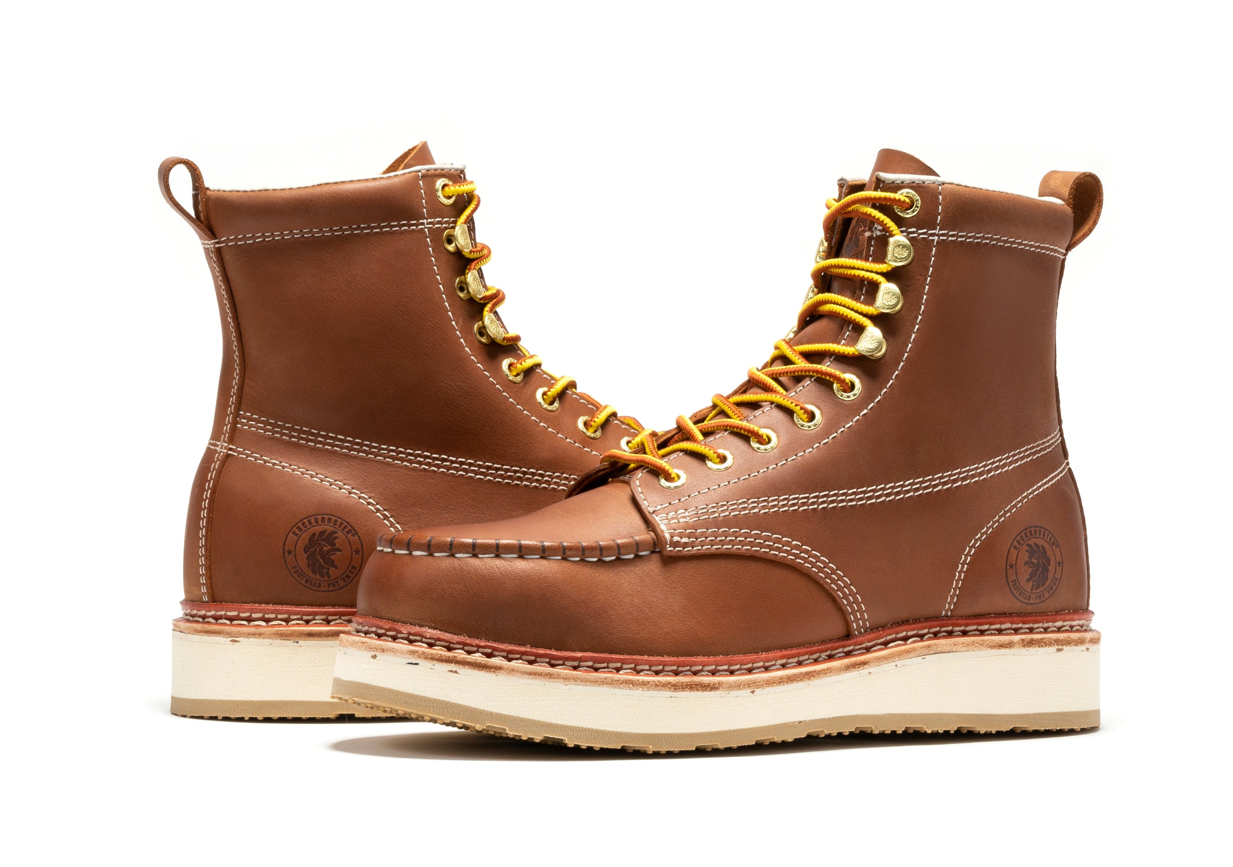 Norwood Men's 6 inch Brown Steel Toe Wedge Work Boots SAP621