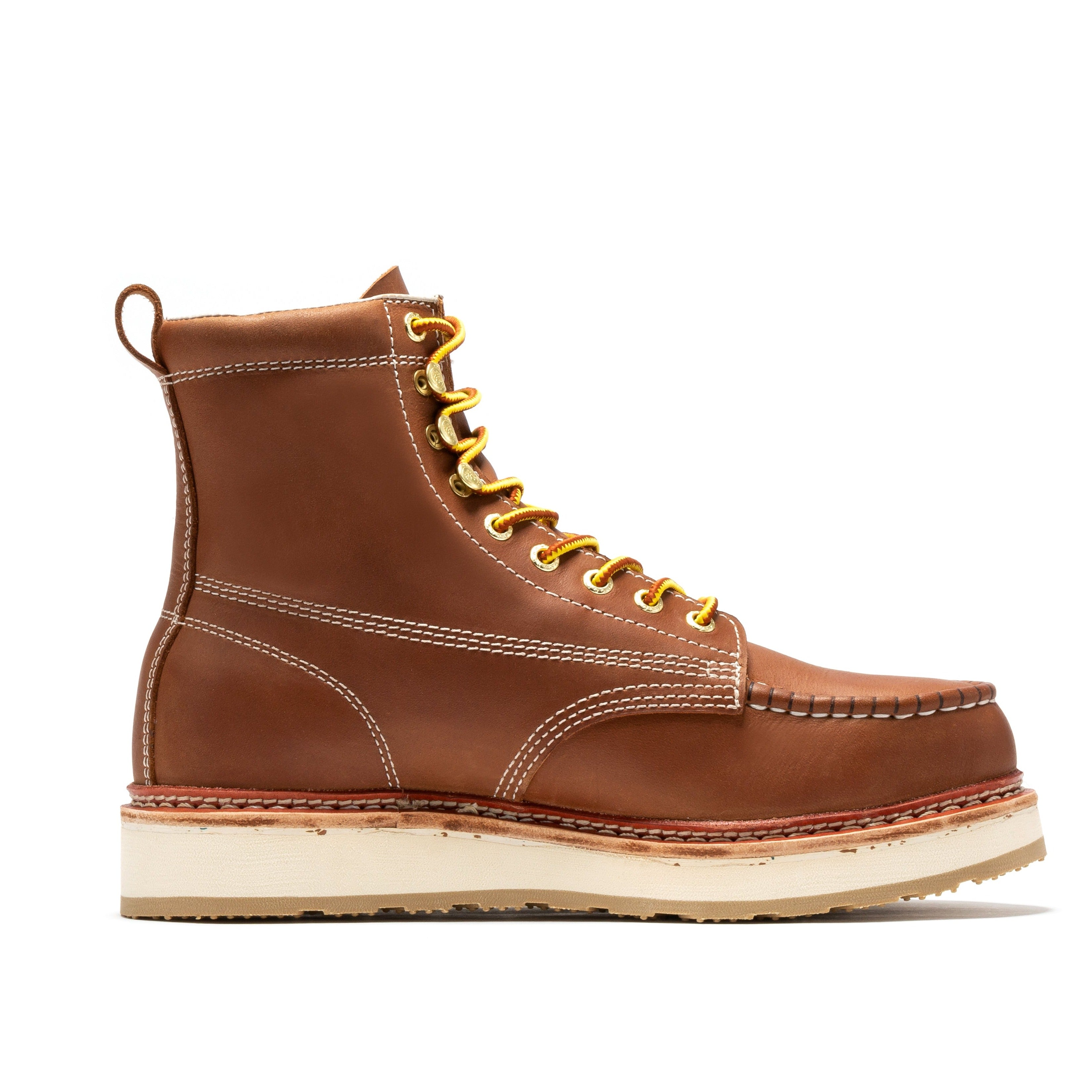 Norwood Men's 6 inch Brown Steel Toe Wedge Work Boots SAP621