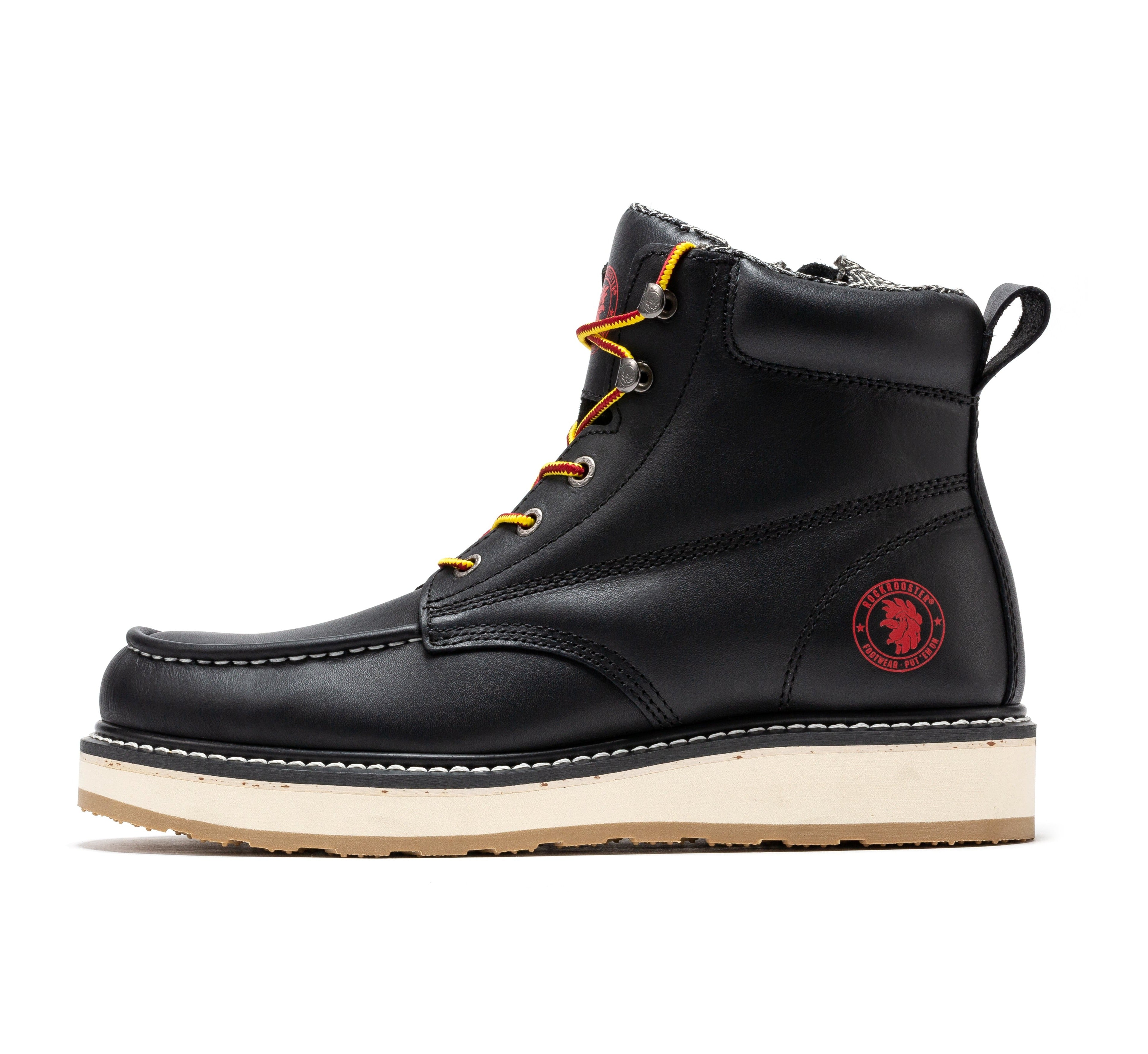 Magnolia Men's 6 inch Black Soft Toe Zip Sided Wedge Work Boots SAP310