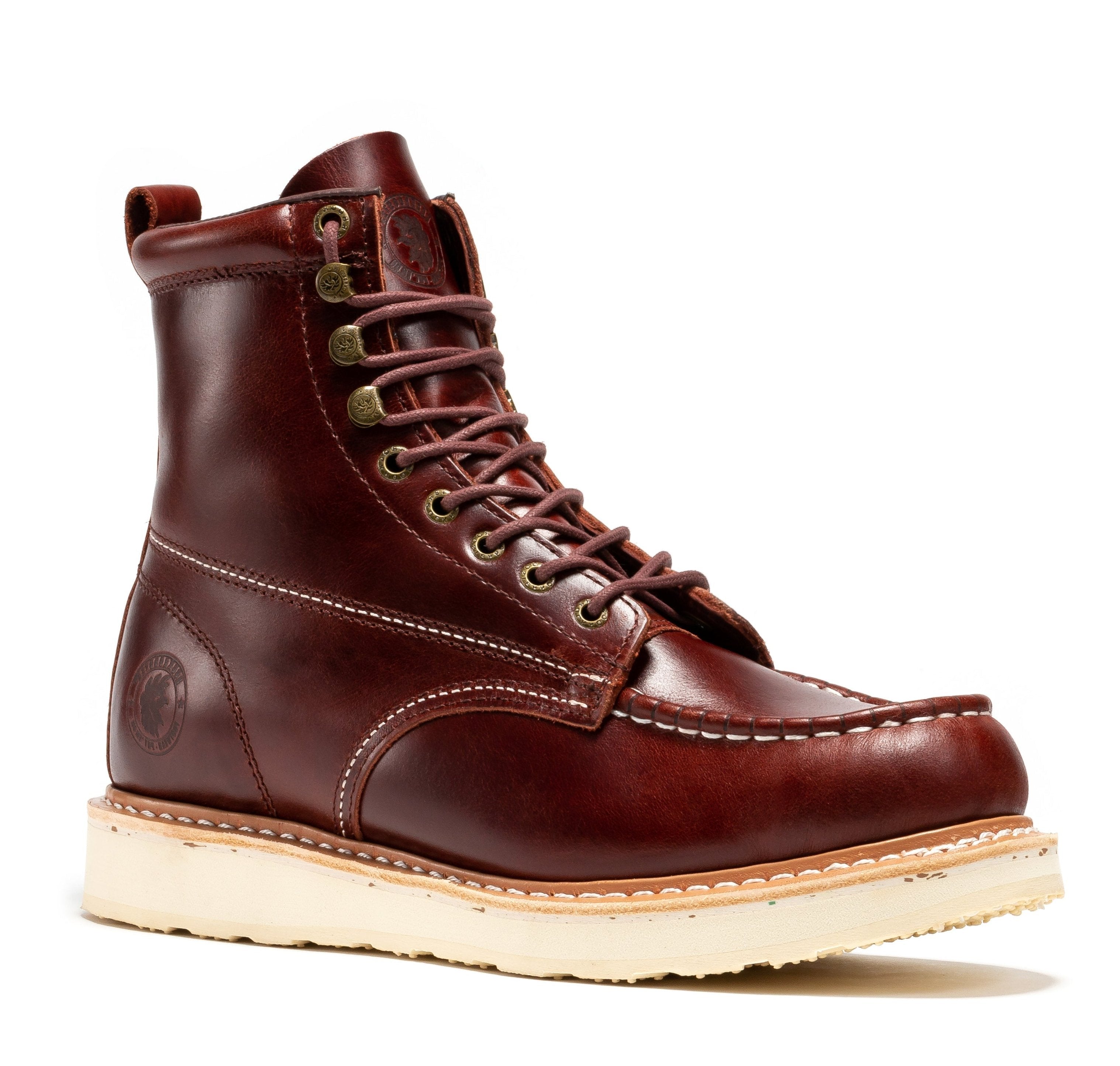 Norwood Cherry Brown Men's 6 inch Soft Toe Wedge Work Boots SAP600