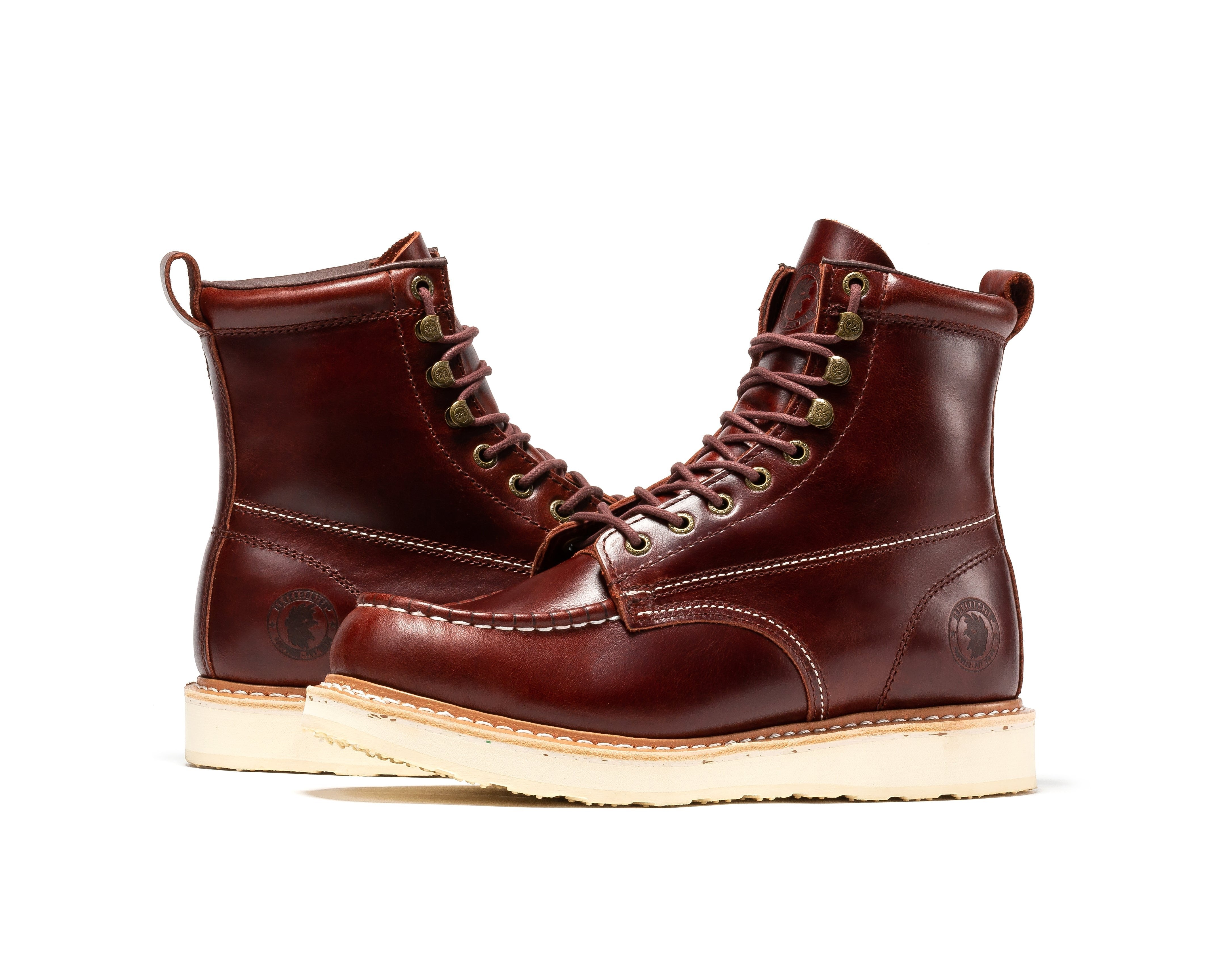 Norwood Cherry Brown Men's 6 inch Soft Toe Wedge Work Boots SAP600