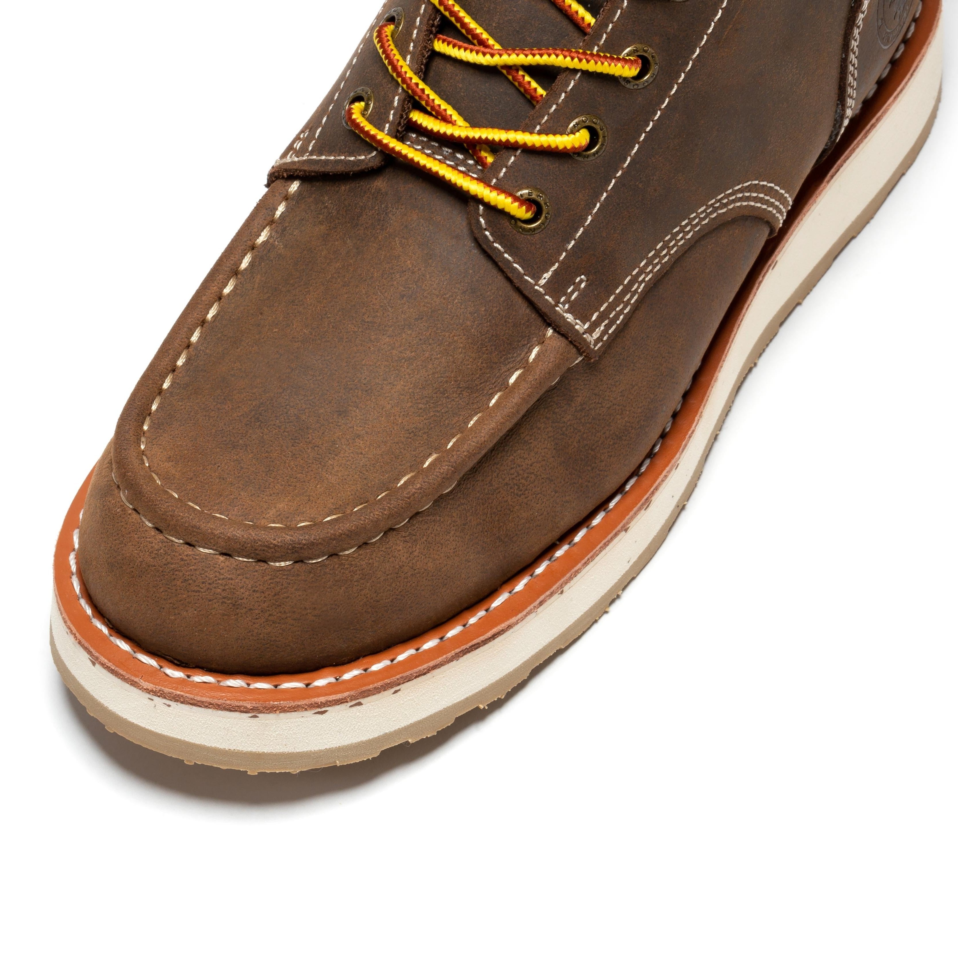 Mantua Men's 8 inch Dark Brown Soft Toe Wedge Work Boots SAP308