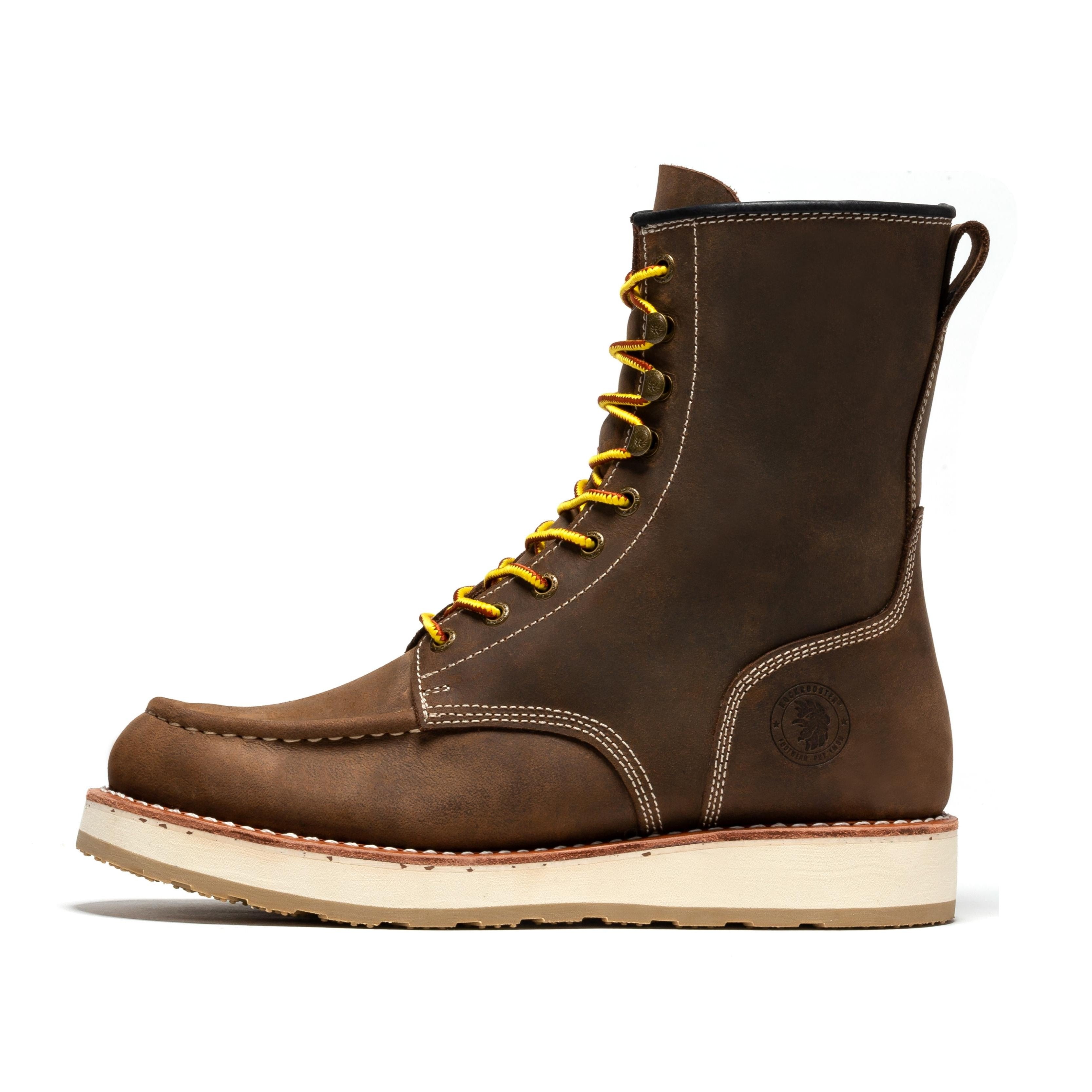 Mantua Men's 8 inch Dark Brown Soft Toe Wedge Work Boots SAP308