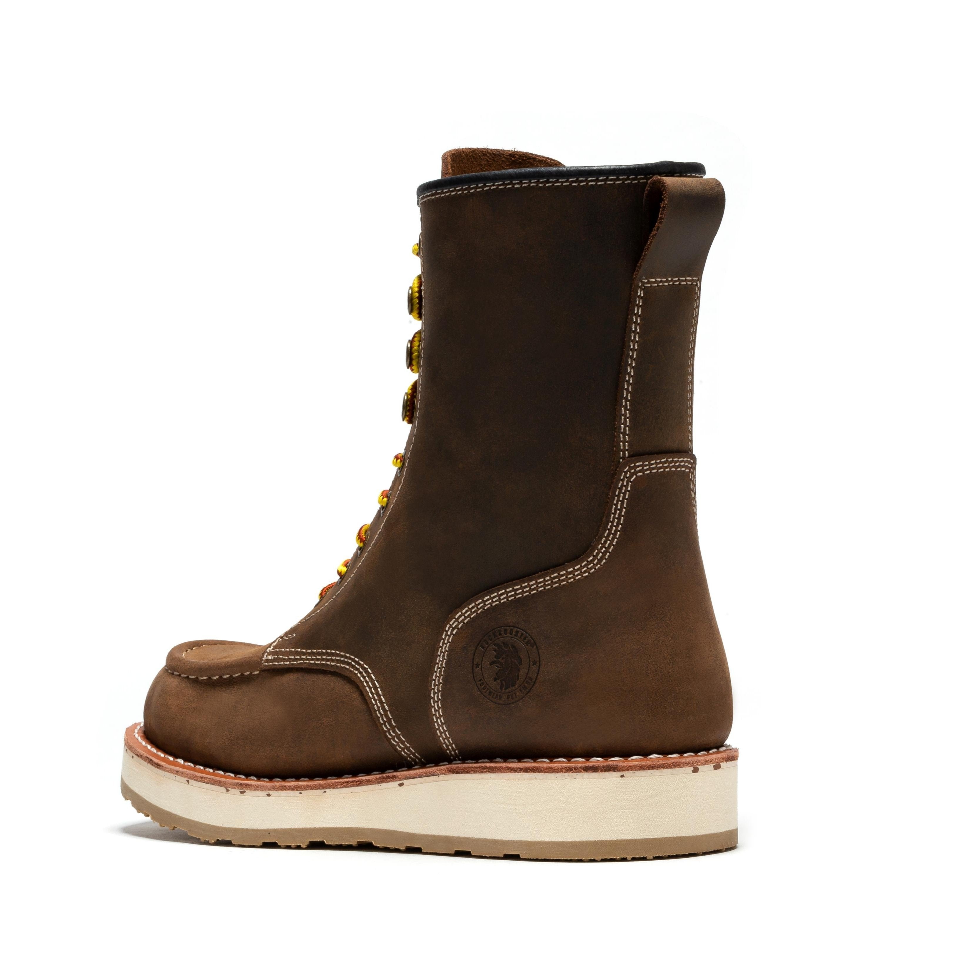 Mantua Men's 8 inch Dark Brown Soft Toe Wedge Work Boots SAP308