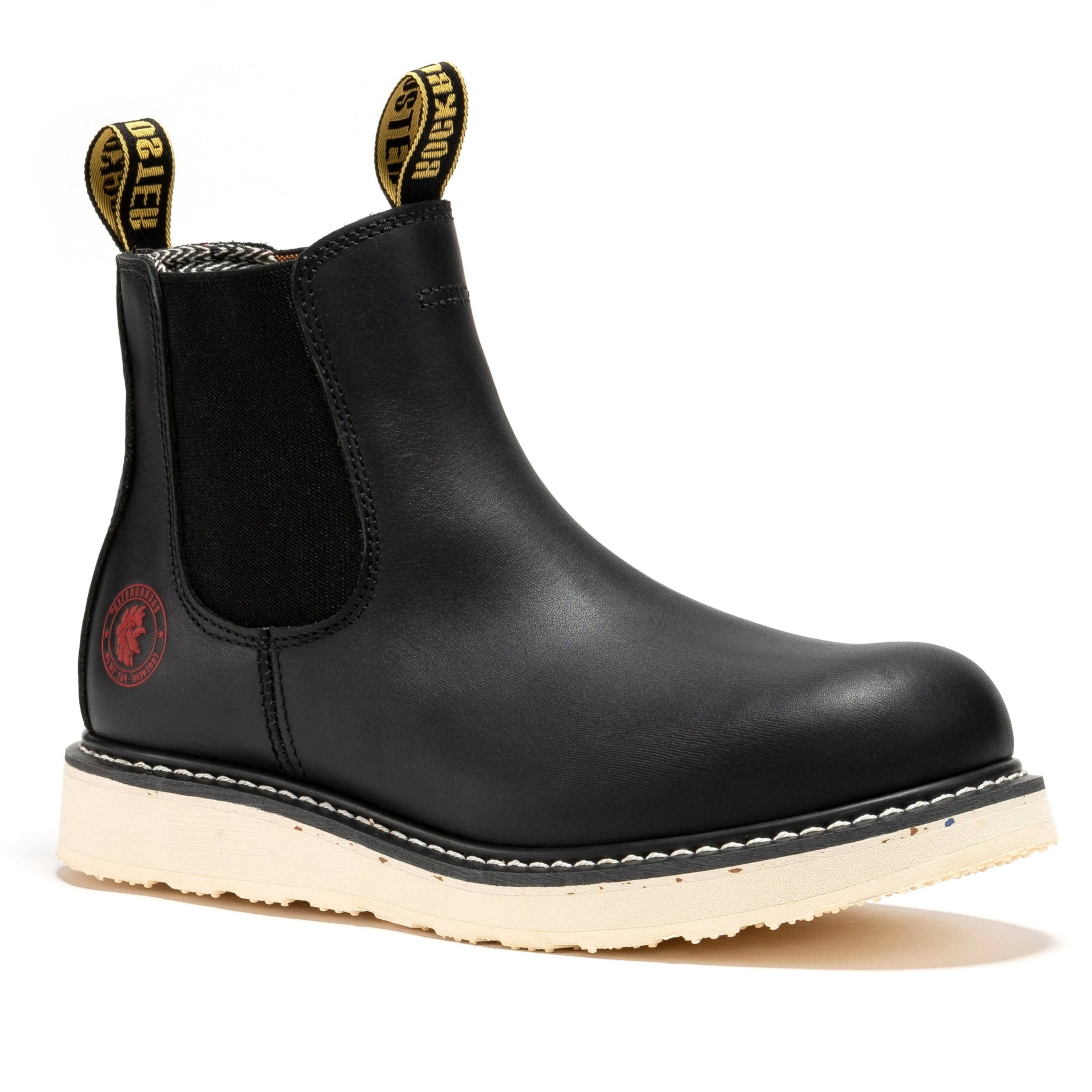 Capitola Men's 6 inch Black Steel Toe Wedge Work Boots SAP101