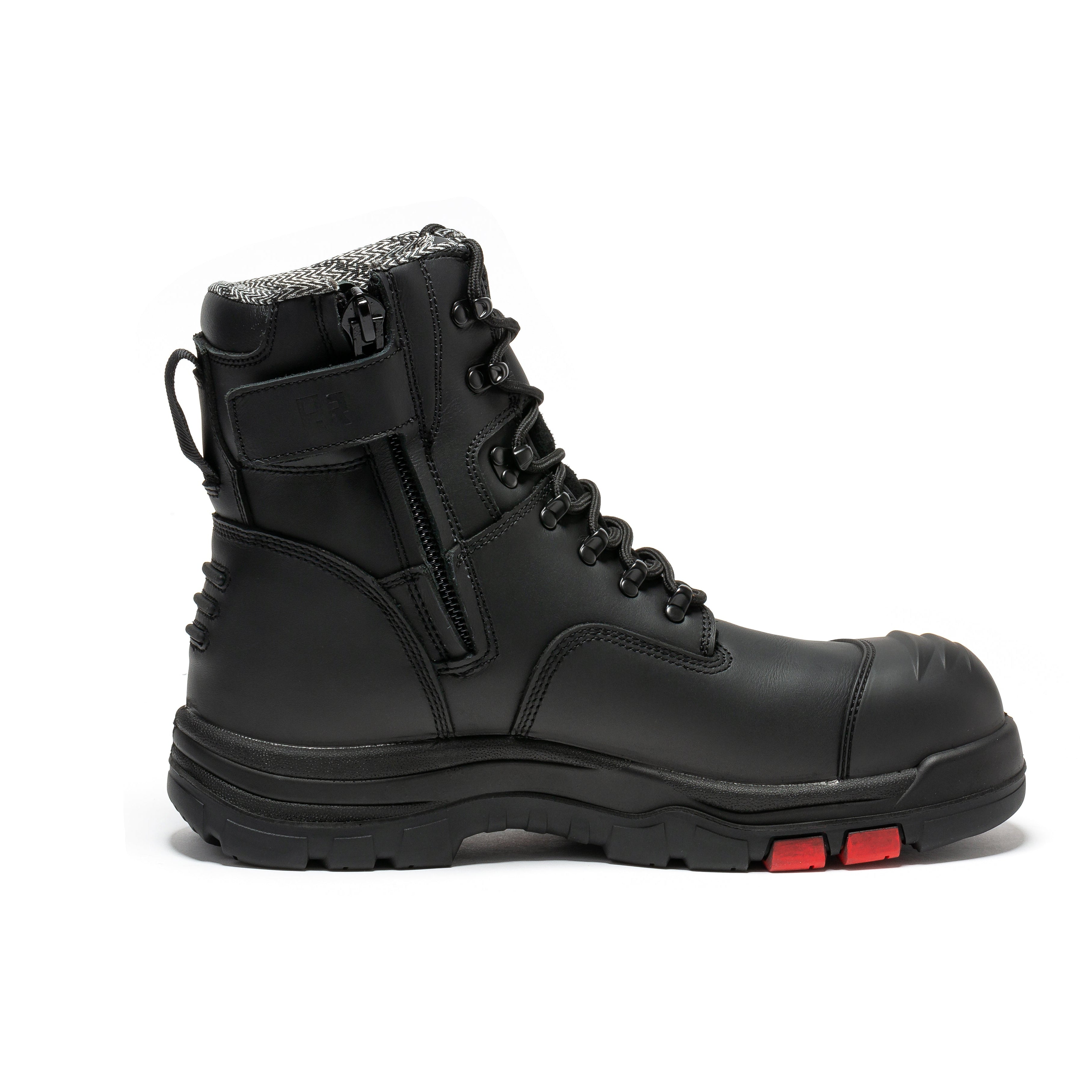 Roslyn Black 7 inch Zip-sided Composite Toe Leather Work Boots CP245Z
