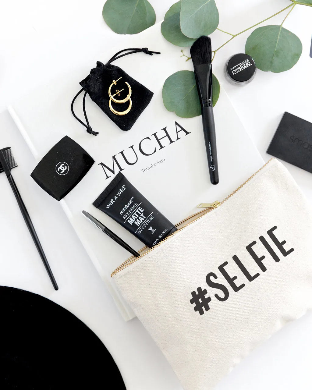 #SELFIE Cotton Canvas Cosmetic Bag