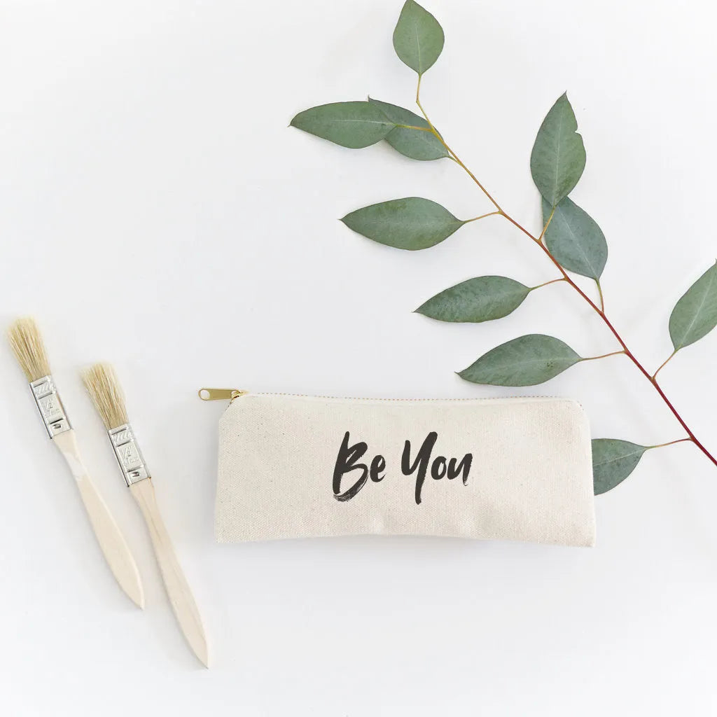 Be You Cotton Canvas Pencil Case and Travel Pouch