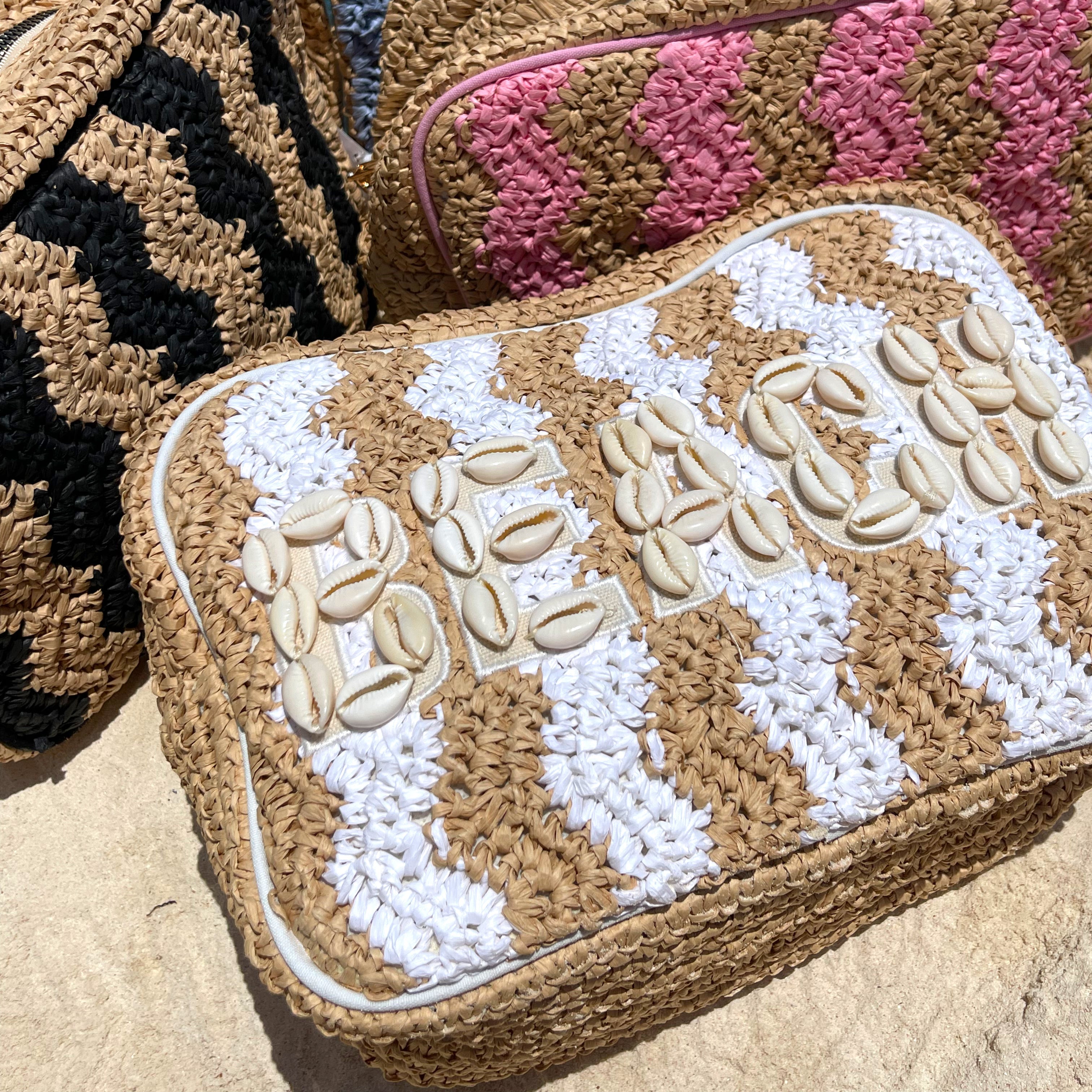 Beach XL Makeup Bag with Puka Shells