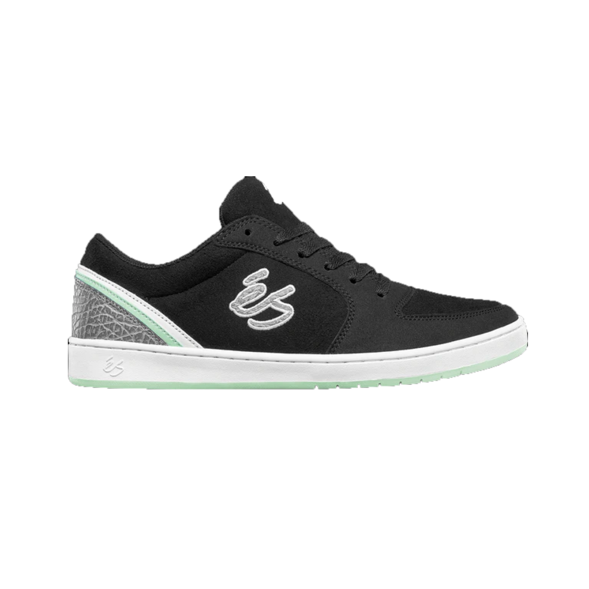 ÉS 5101000184/559 EOS Men's (Medium) Black/White/Turquois Suede & Synthetic Skate Shoes