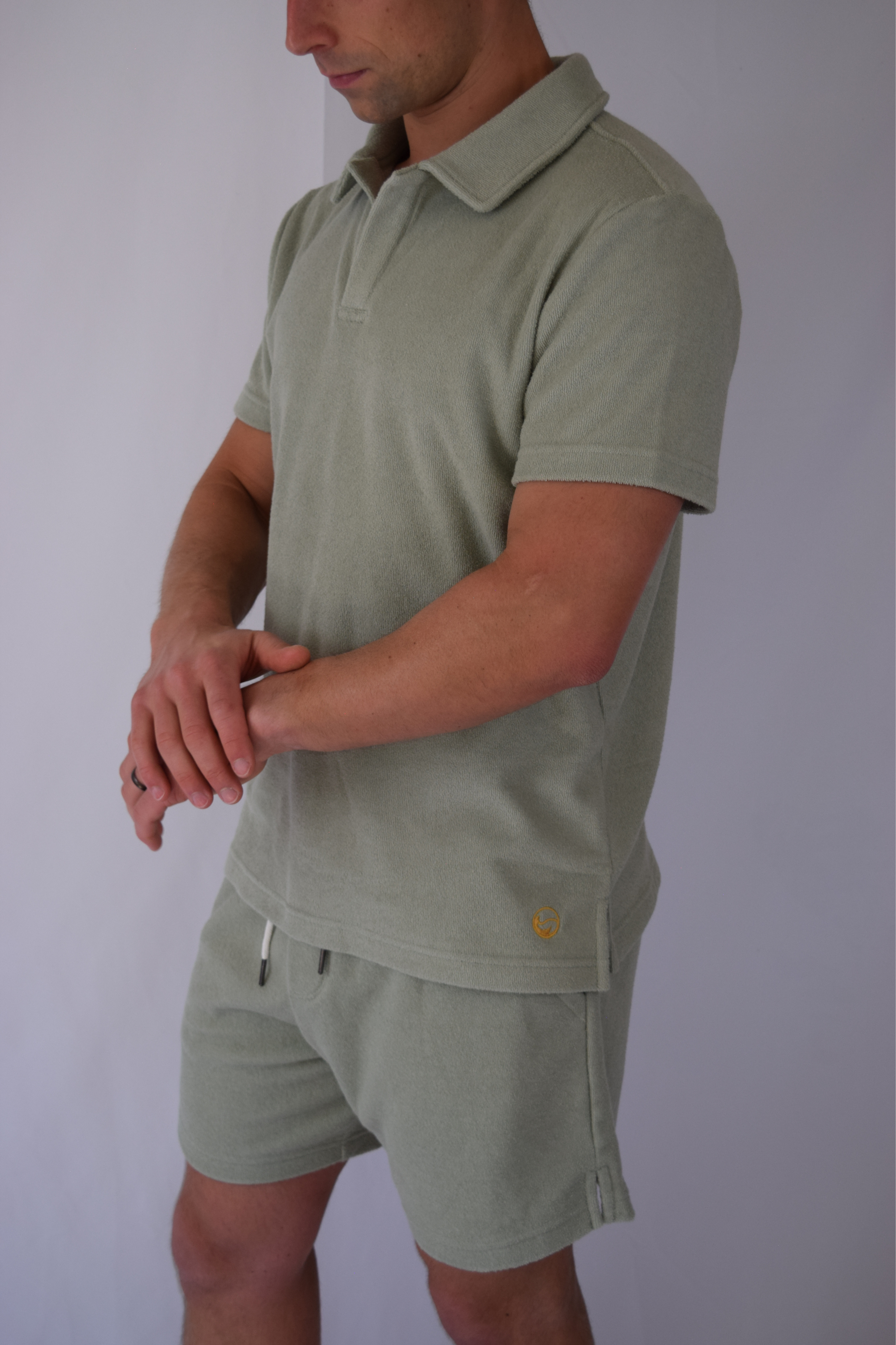 Sage Toweling Terry Polo