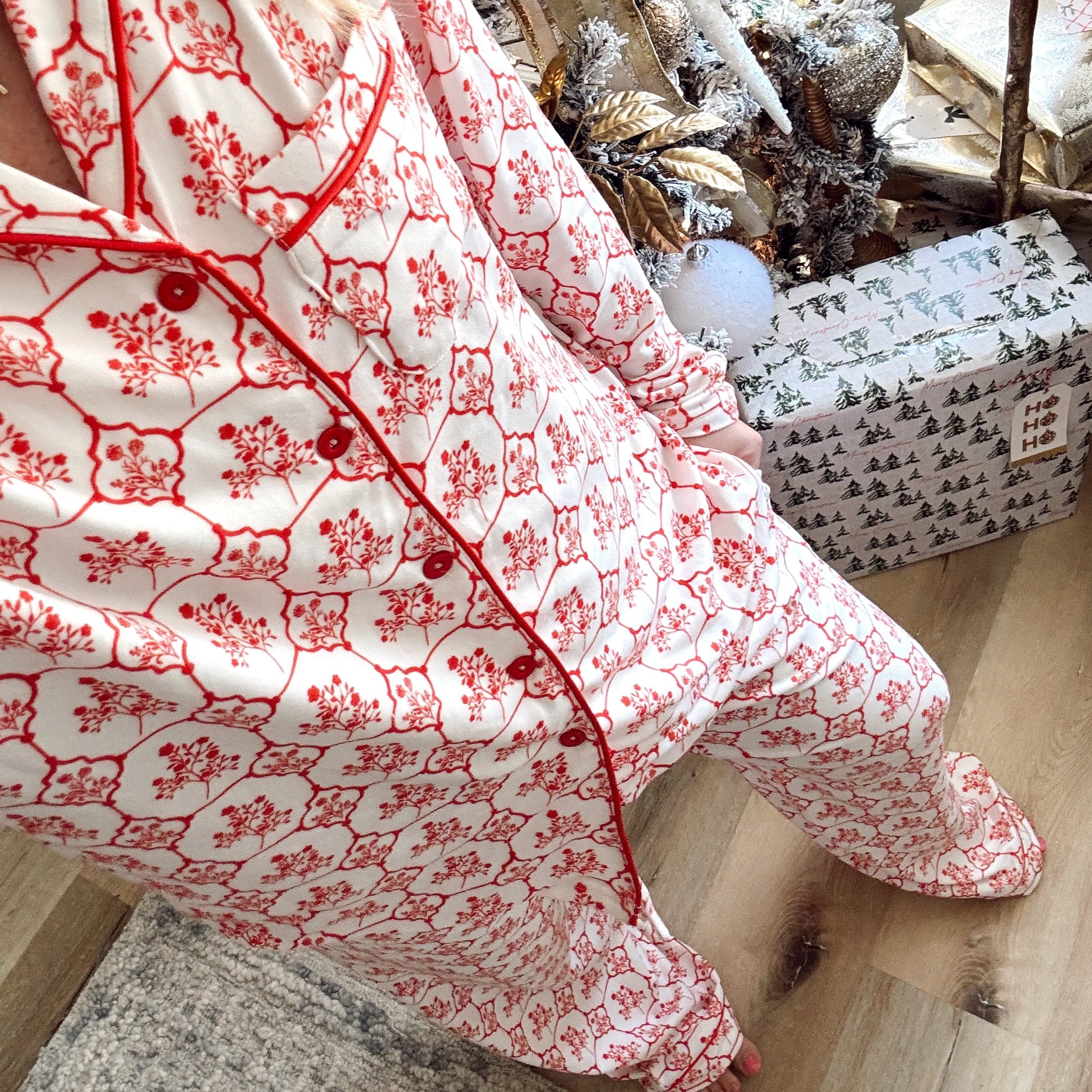 Red Toile Pajama Set