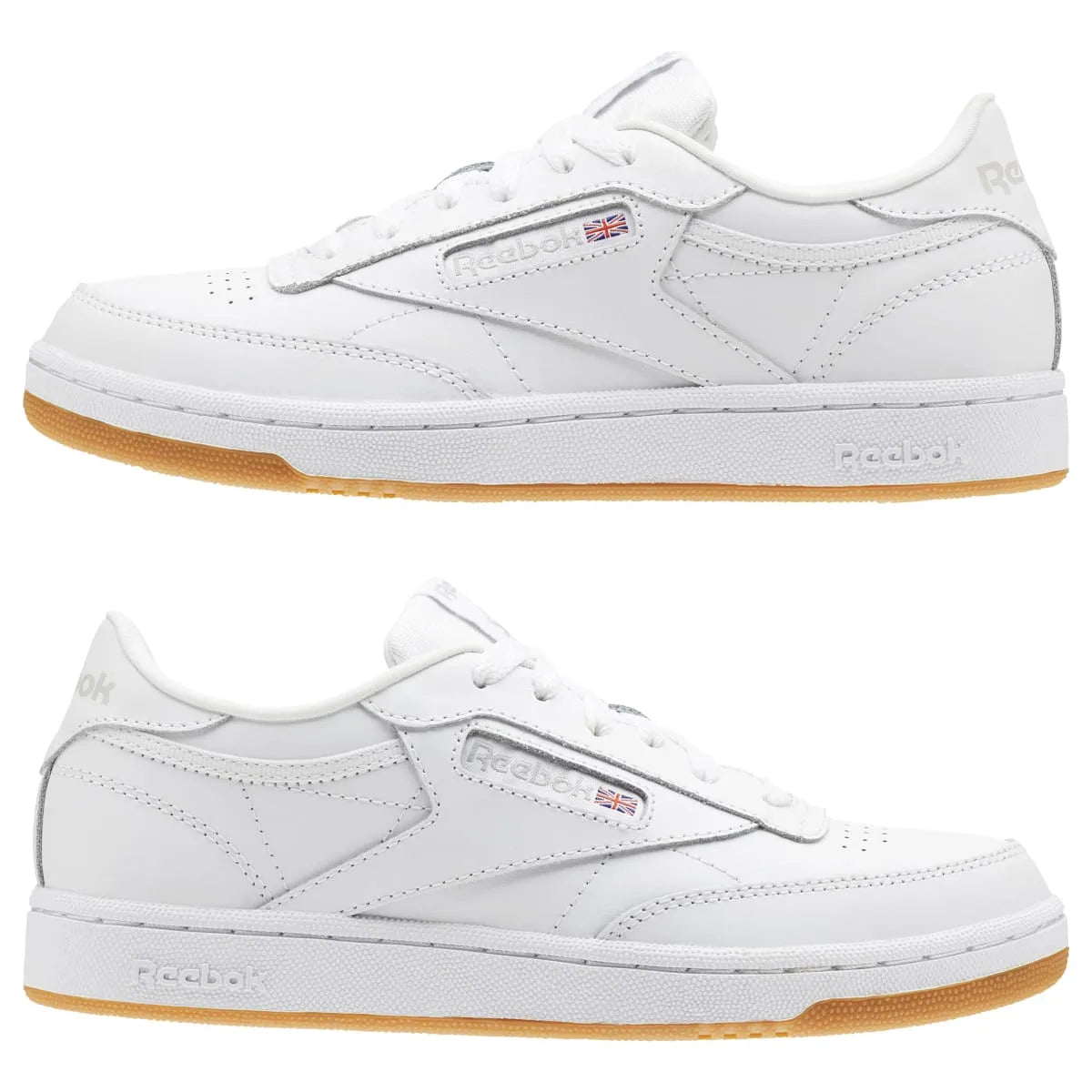 REEBOK CN5646 (100000213) CLUB C JR'S (Medium) White/Gum Leather Lifestyle Shoes