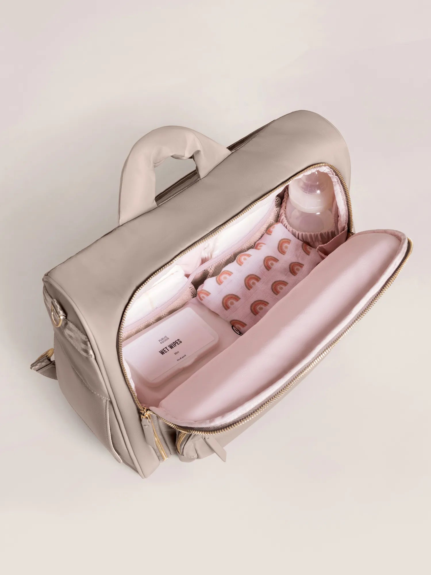 Satchel Taupe – Stylish & Versatile 3-in-1 Diaper Bag