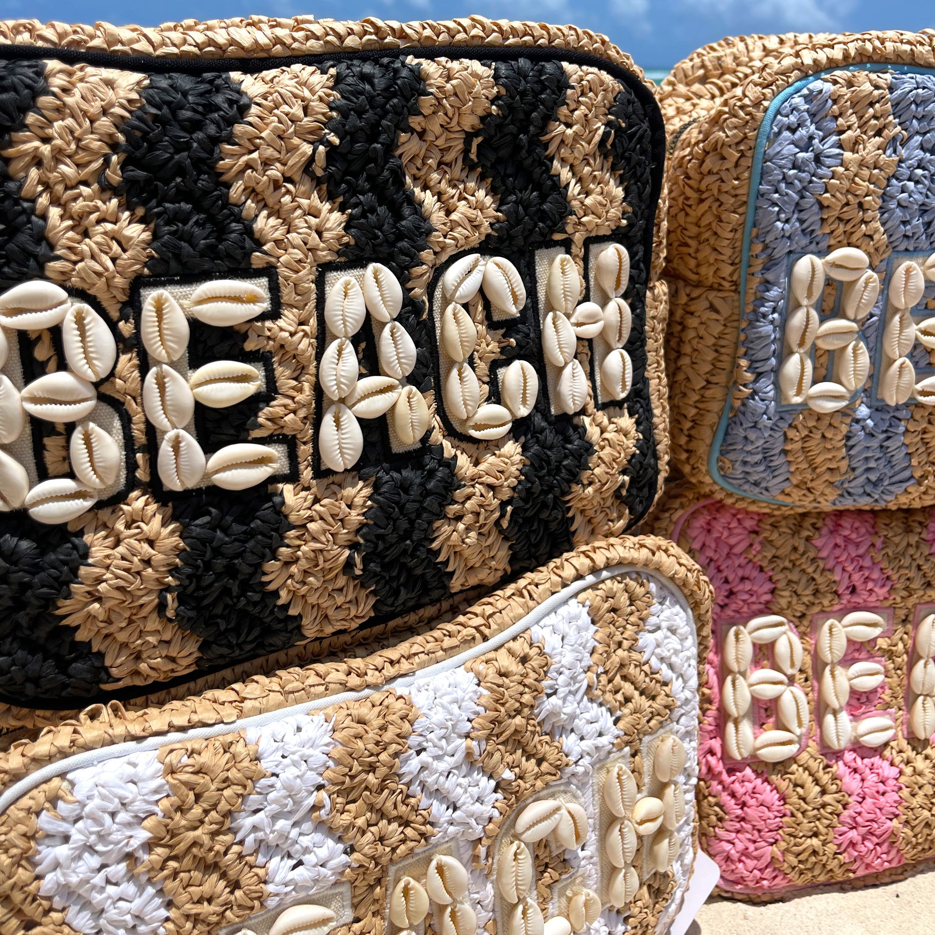 Beach XL Makeup Bag with Puka Shells