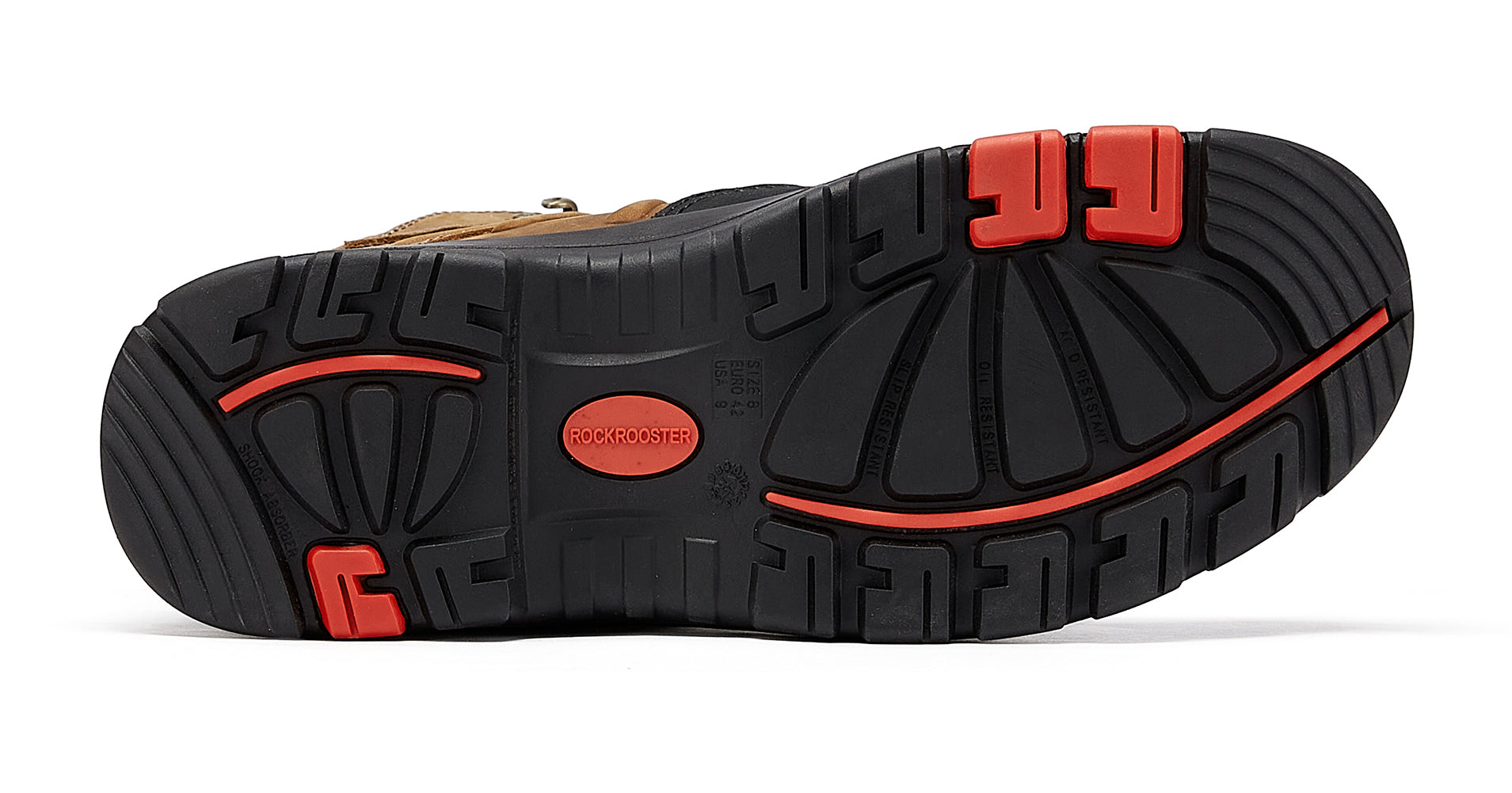 Woodland Men's 8 inch Brown Work Boots, Composite Toe, Slip Resistant, Electrical Hazard Protection, Rubber outsole AK869