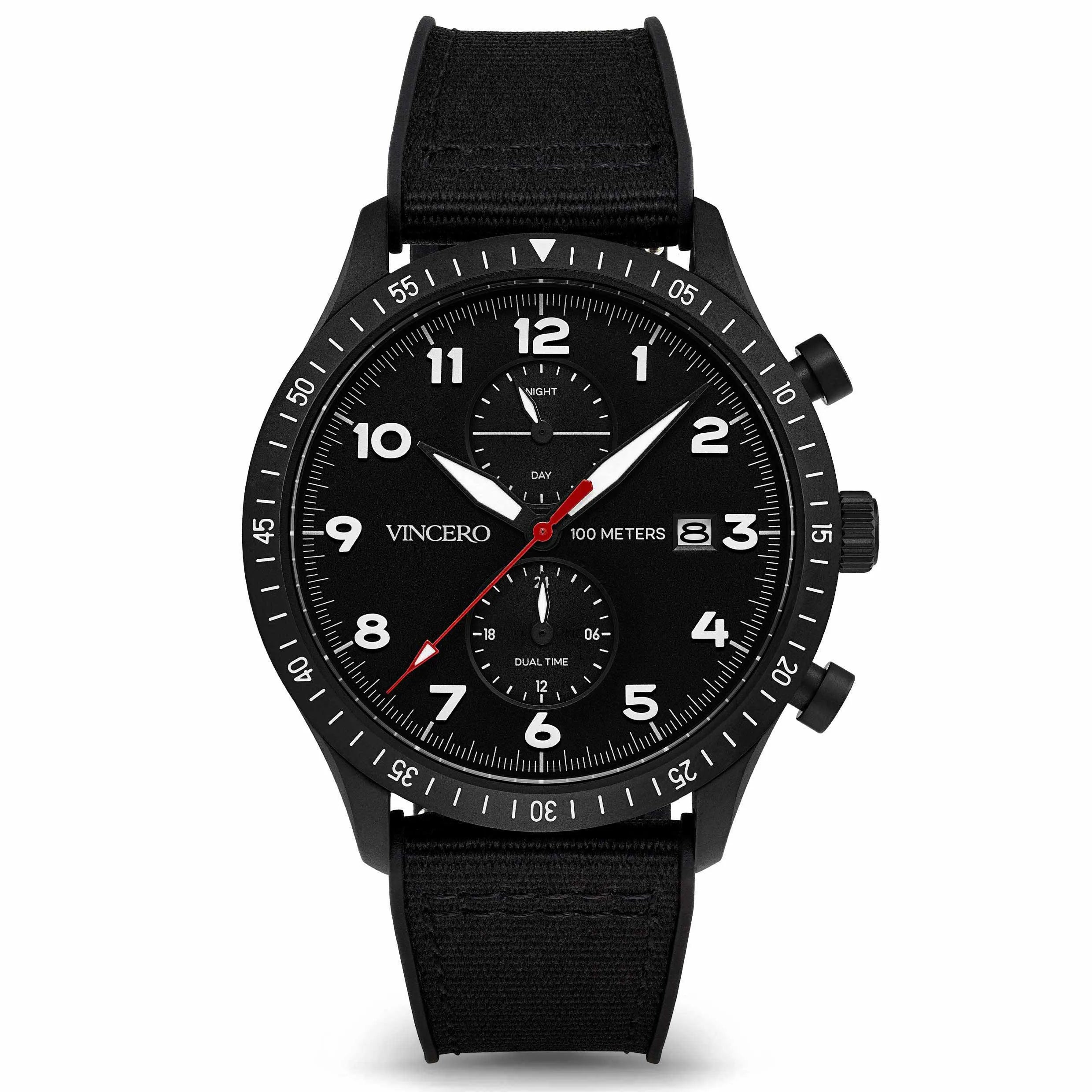 The Altitude Men's Watches - Matte Black/Red