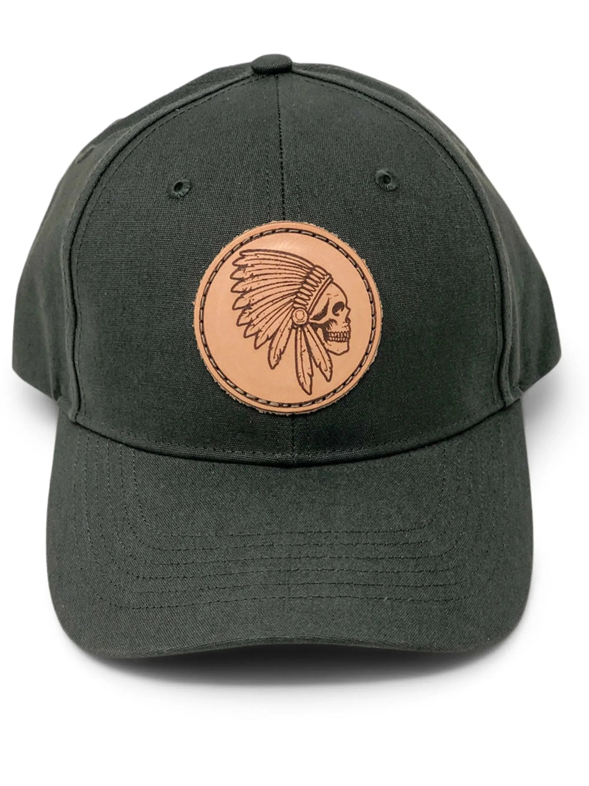 Apache Skull Hat | Olive Green Duck Canvas