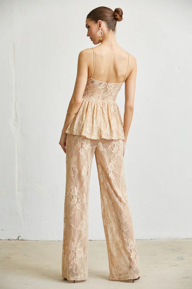 Queeny Sleeveless Spaghetti Strap Party Evening Dress Jumpsuit