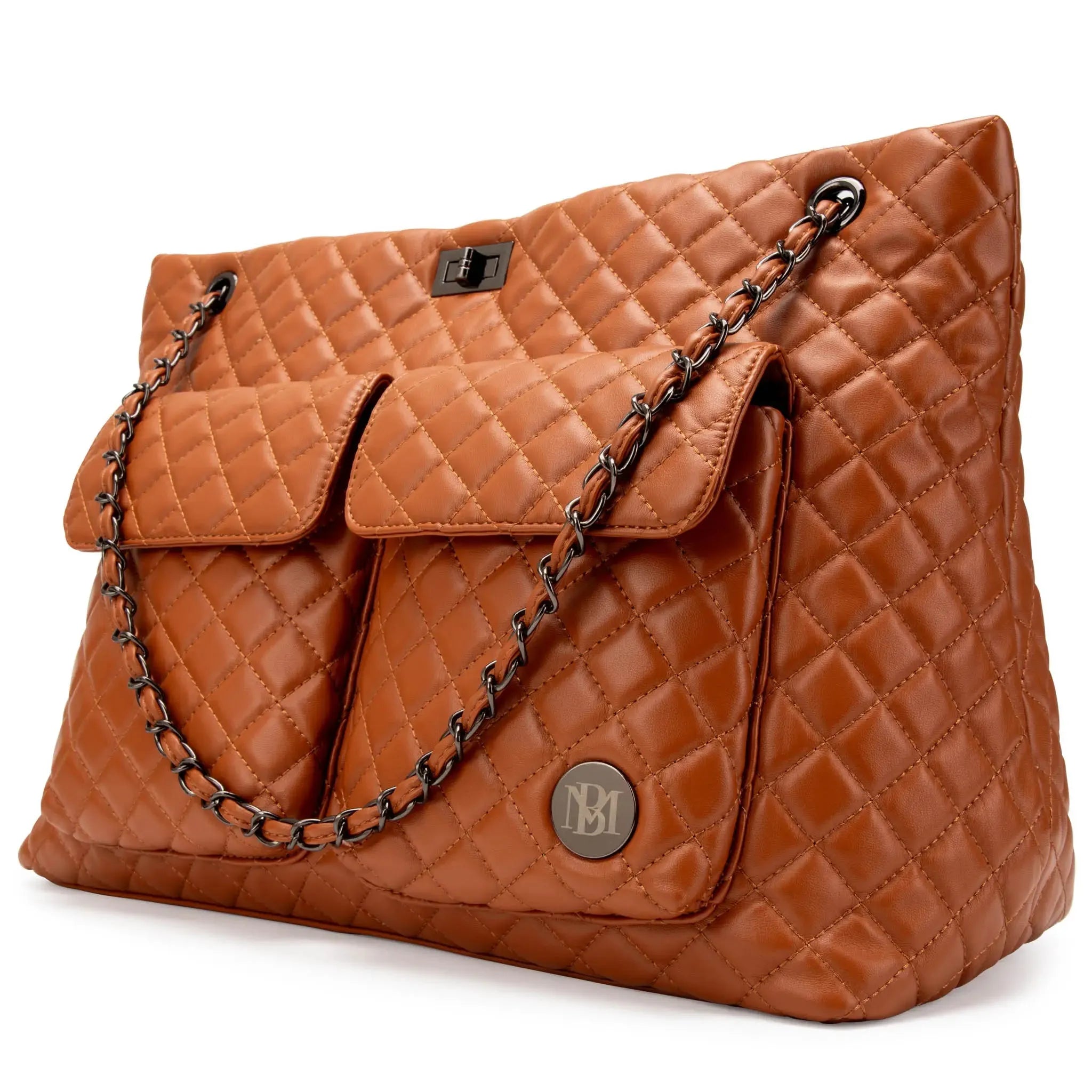 Diana Quilted Vegan Leather Weekender Duffel Bag