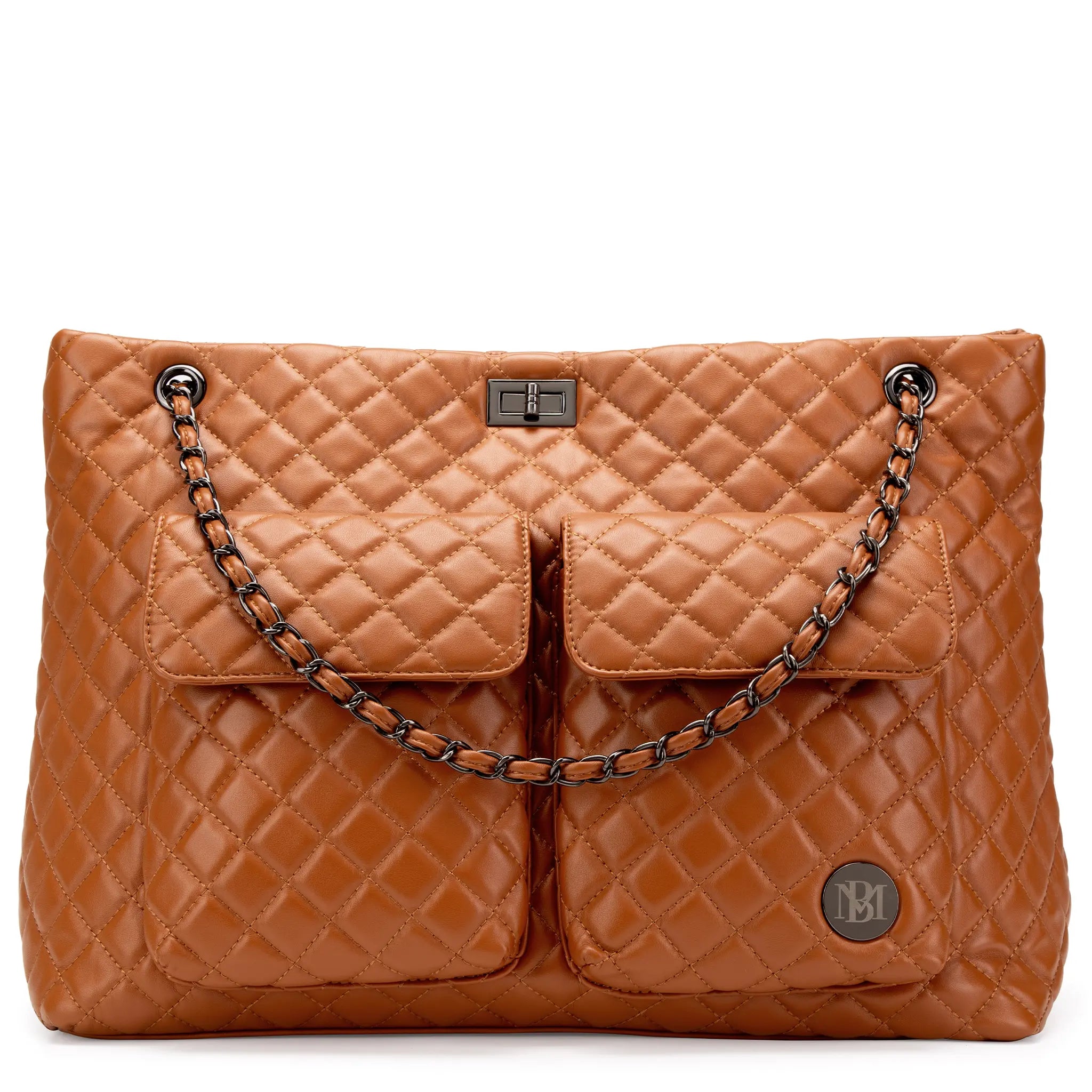 Diana Quilted Vegan Leather Weekender Duffel Bag