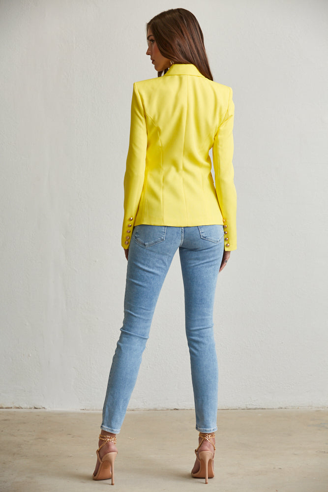 Elegant Gold Button Blazer
