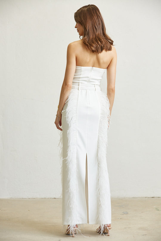 Buckled Feather Corset Dress