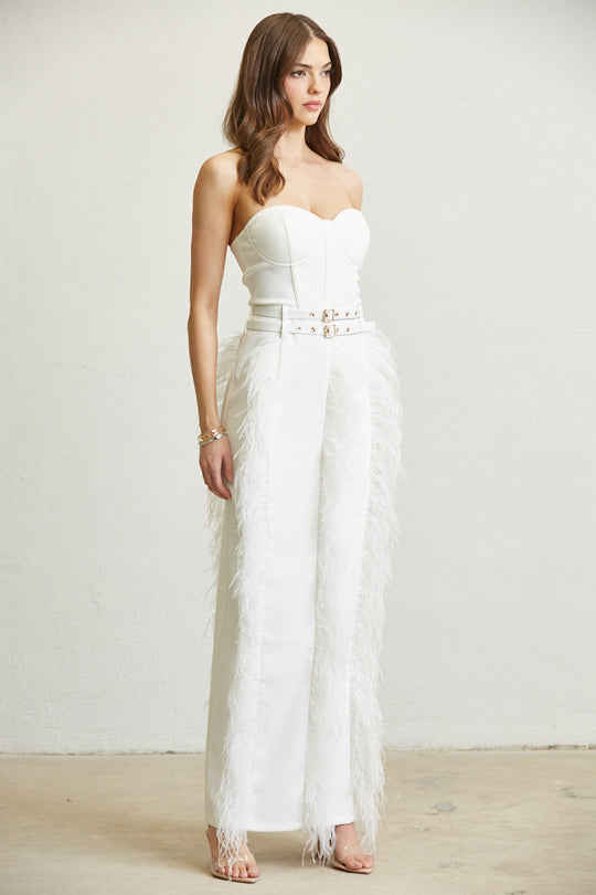 Buckled Feather Corset Dress